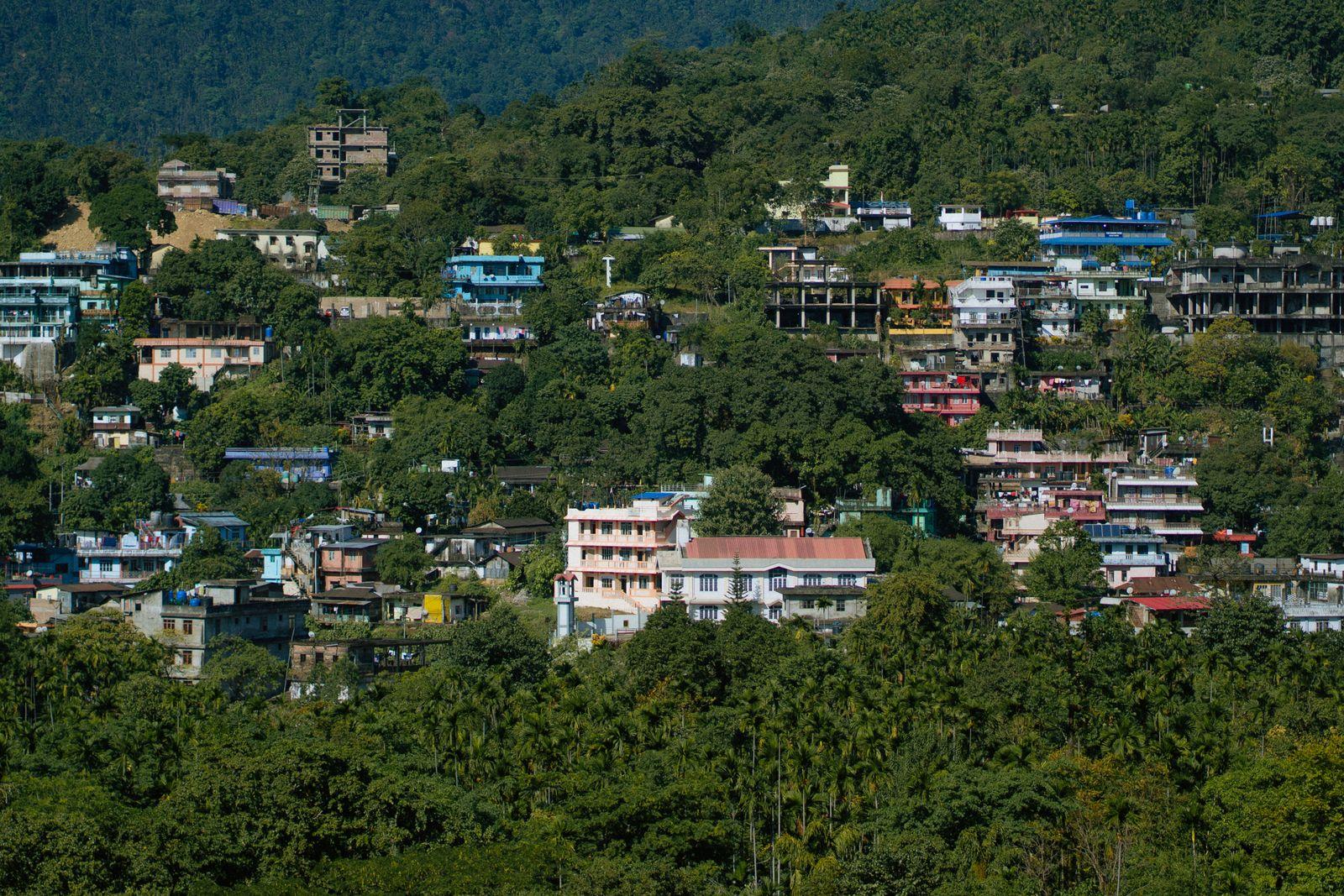 A Khasi hill town spread across forested slopes, Meghalaya