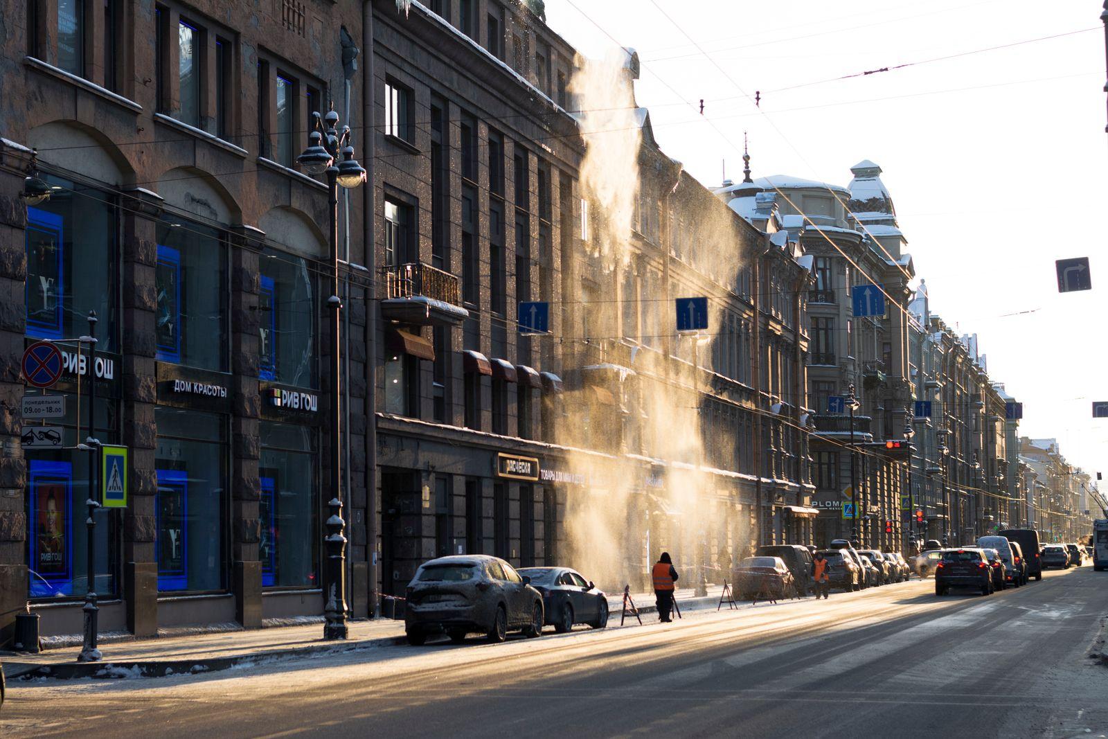 Nevsky Prospekt in winter light, St Petersburg