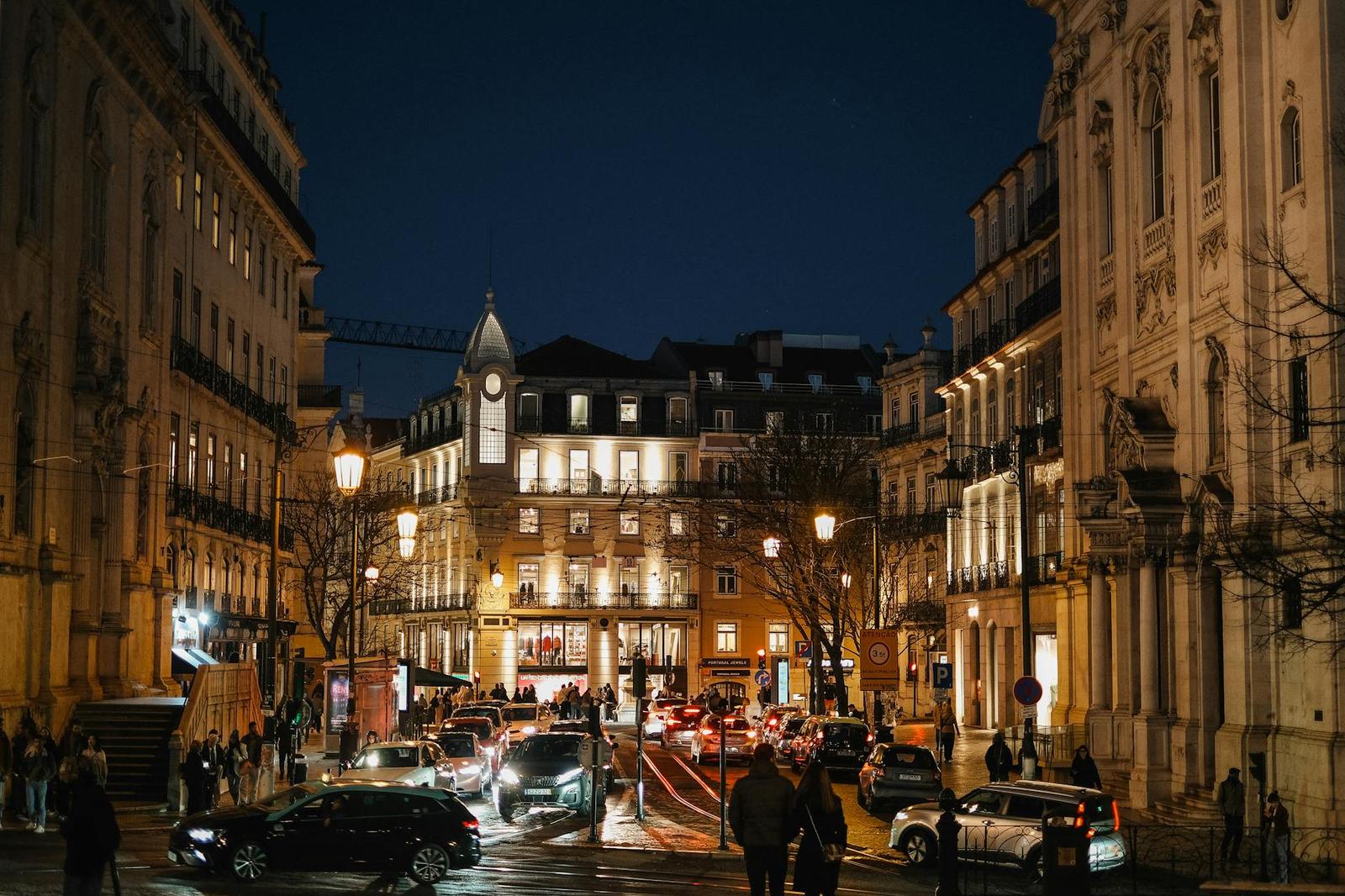 Portugal architecture at night