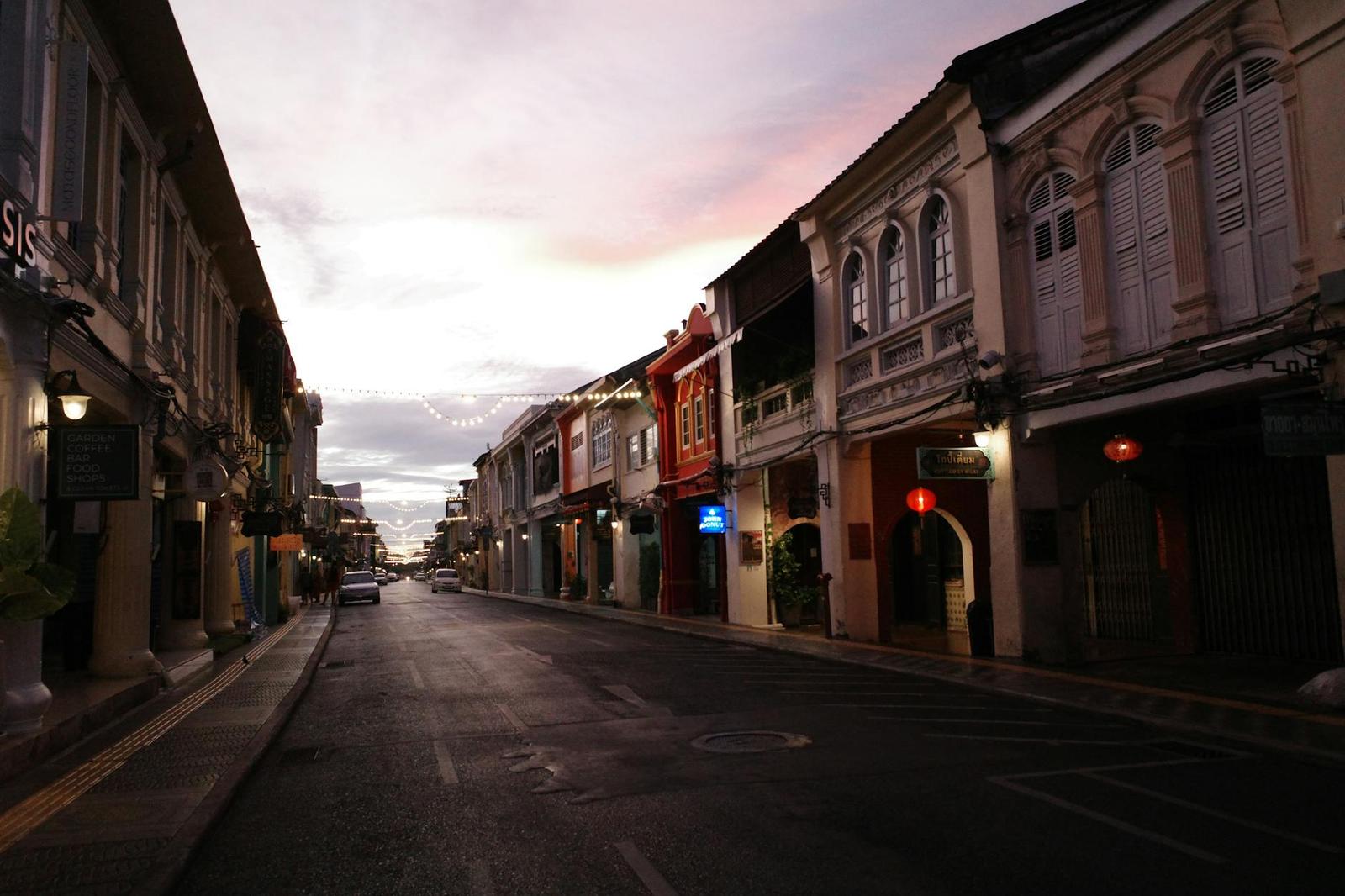 Phuket architecture at night