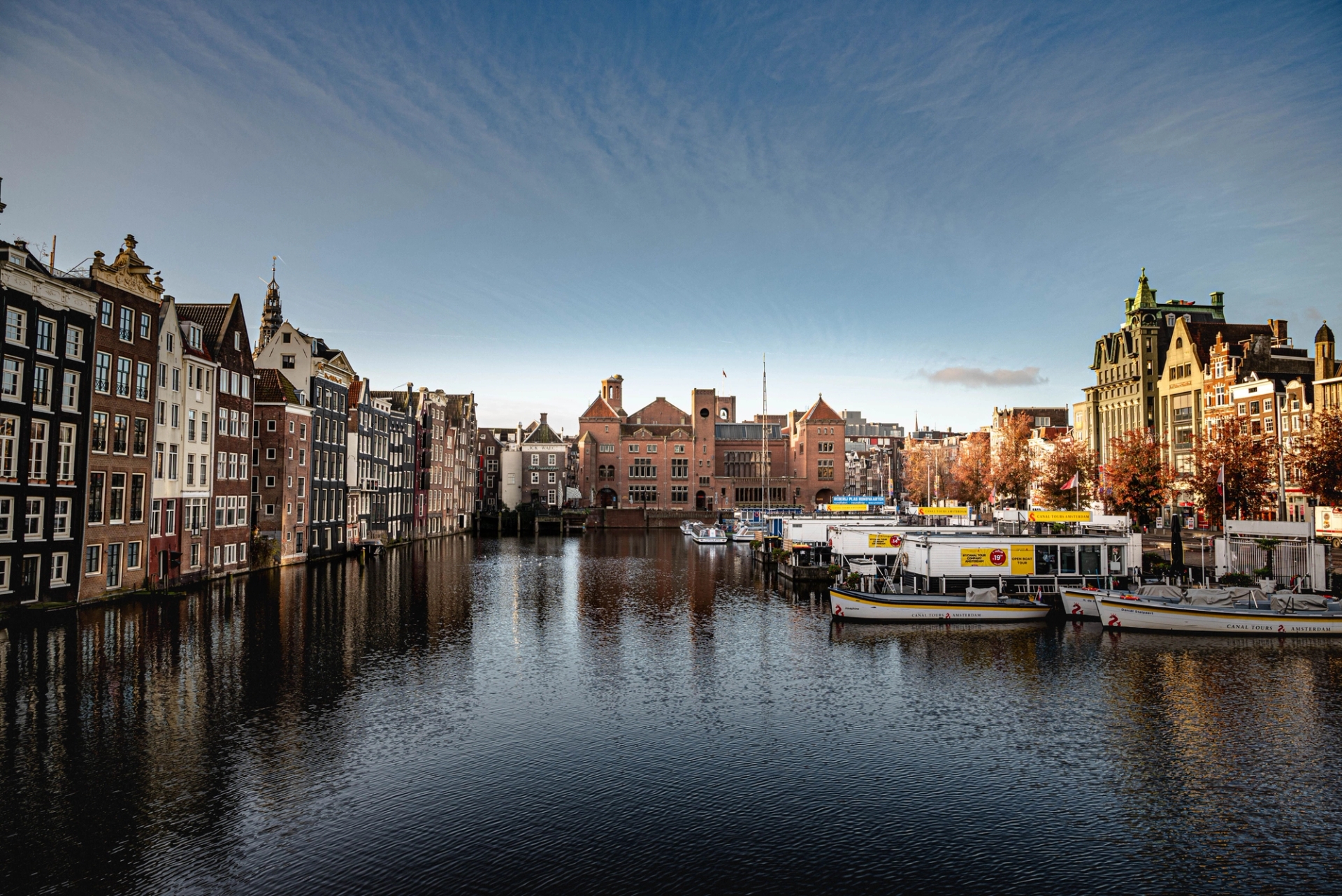 Charming canal view highlighting Amsterdam's historic architecture and picturesque setting