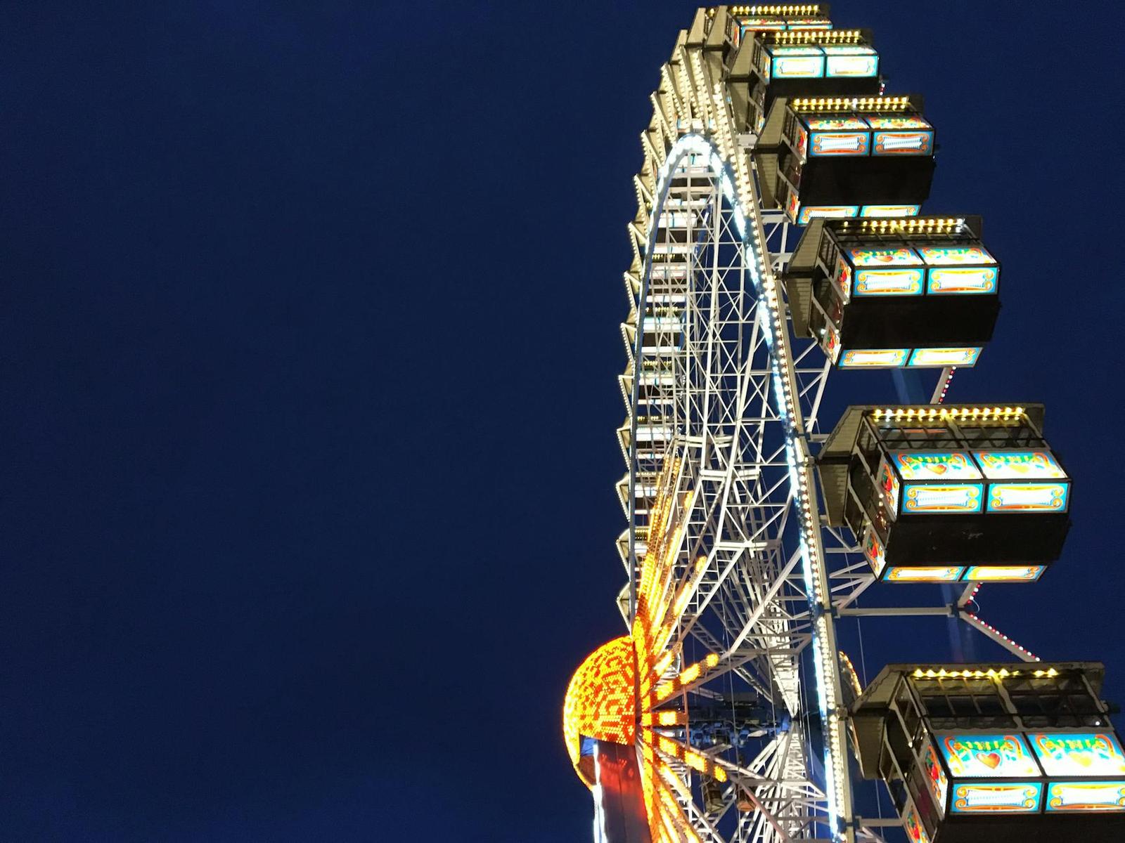 Oktoberfest architecture at night