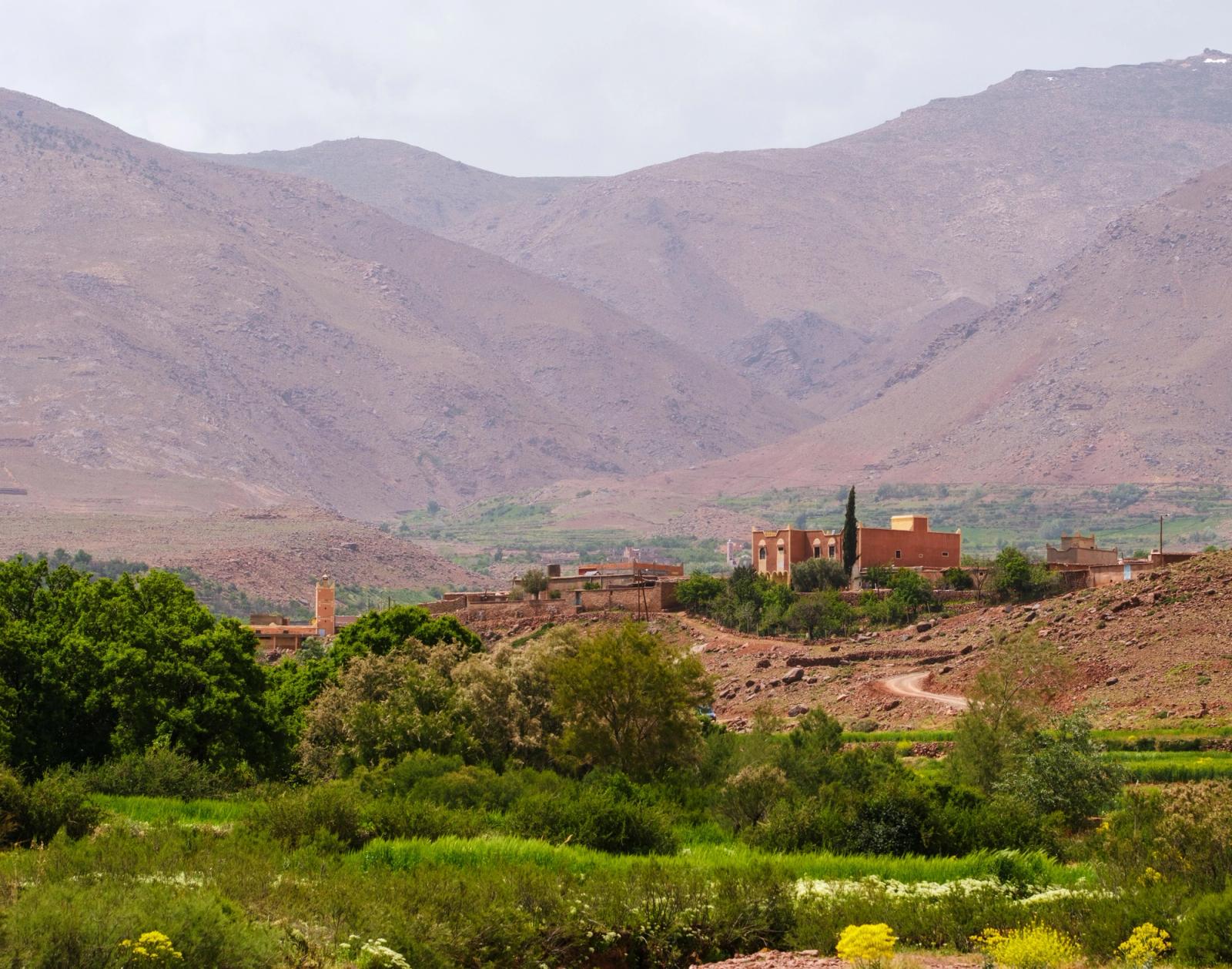 Explore the vibrant greens and rugged terrain of Morocco's Atlas Mountains