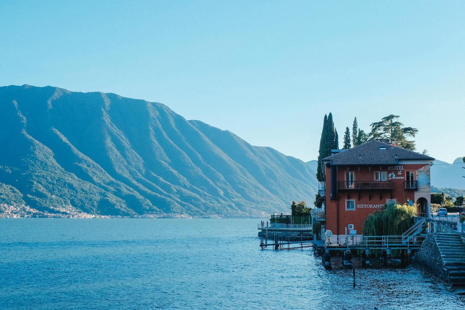 A hotel in Lake Como, France + Germany + Switzerland + Italy