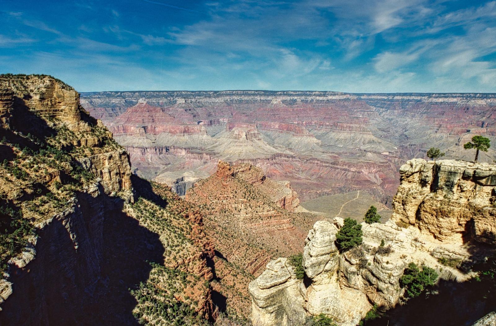 Breathtaking aerial shot of the Grand Canyon's vast landscape in Arizona, USA