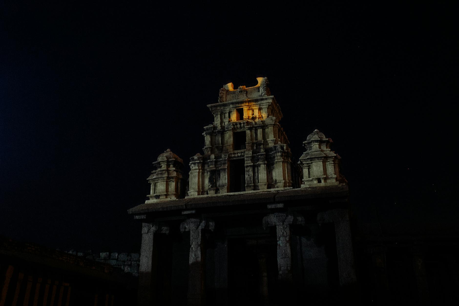 Temple architecture at night