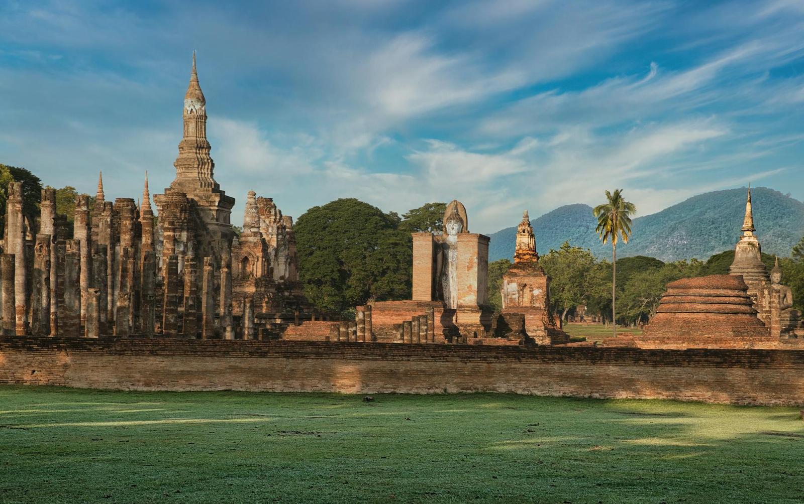 Explore the ancient temples and ruins in Sukhothai Historical Park, a UNESCO World Heritage Site in Thailand