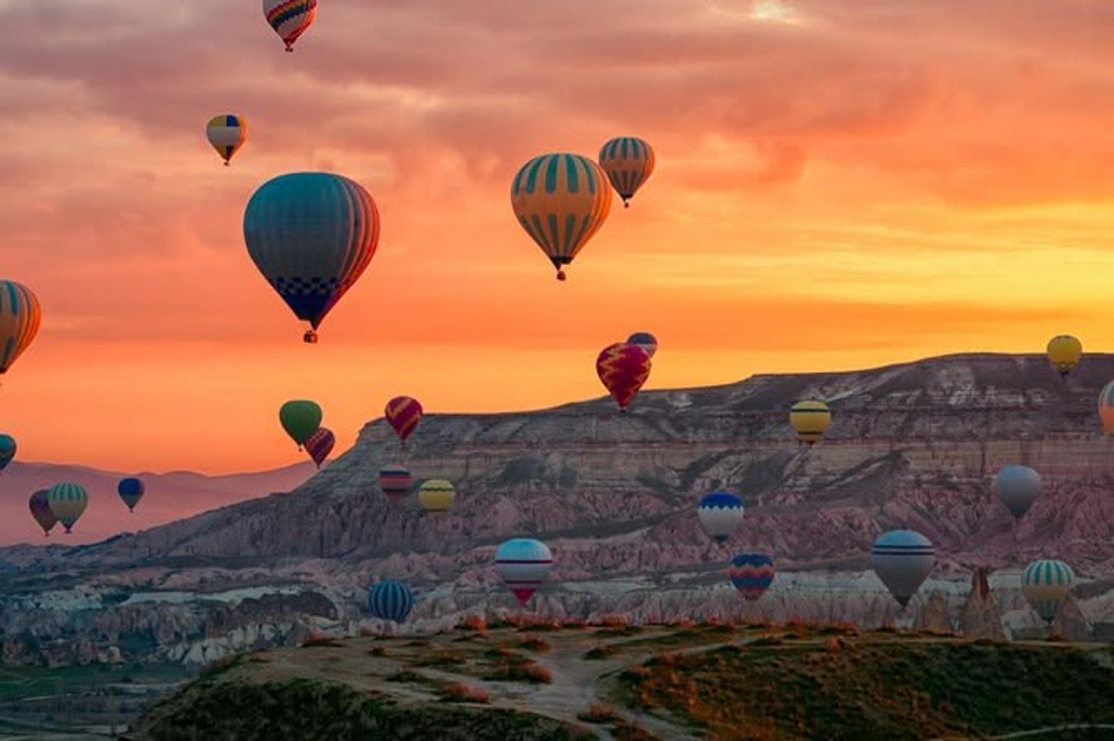 Sunrise hot-air balloon over Cappadocia