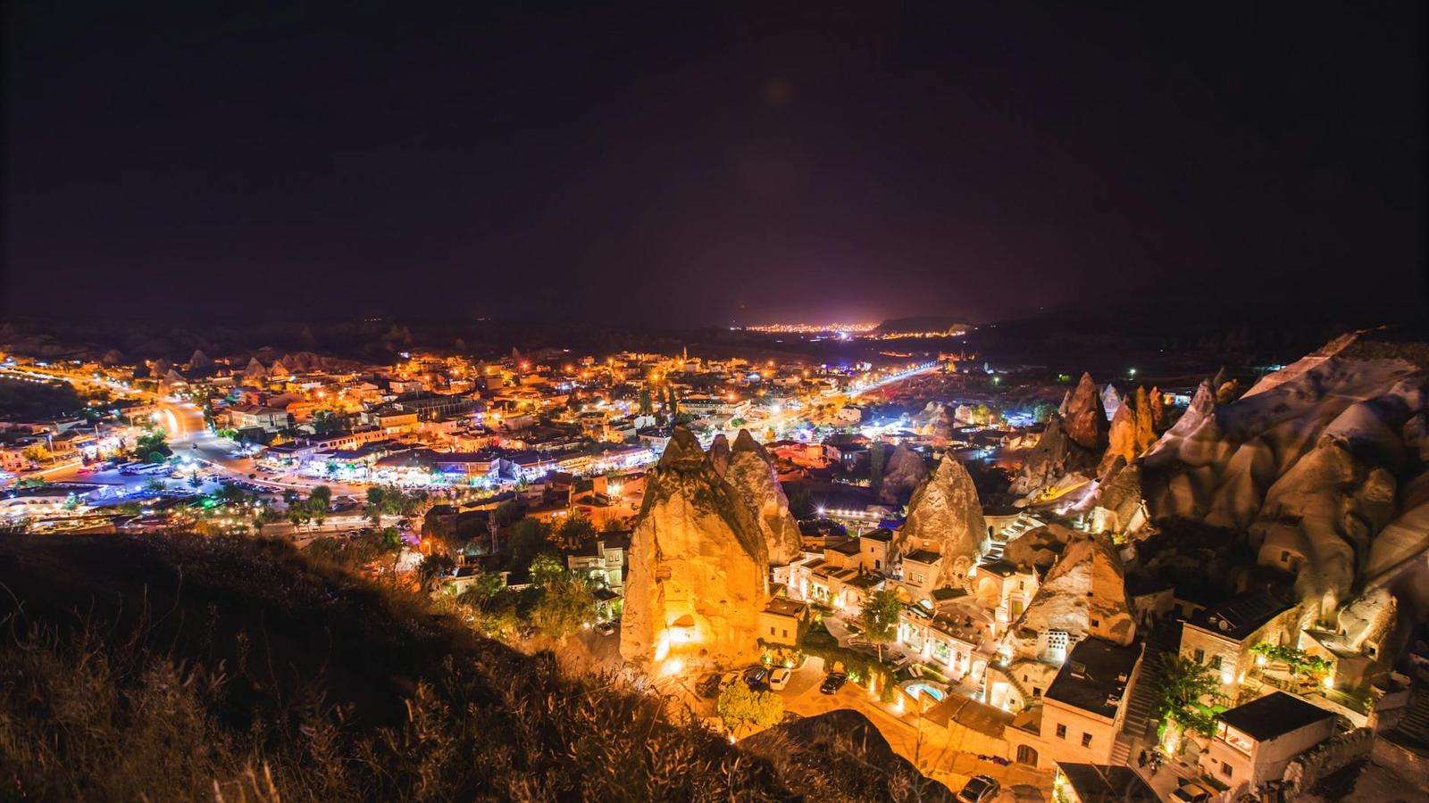 Cappadocia architecture at night