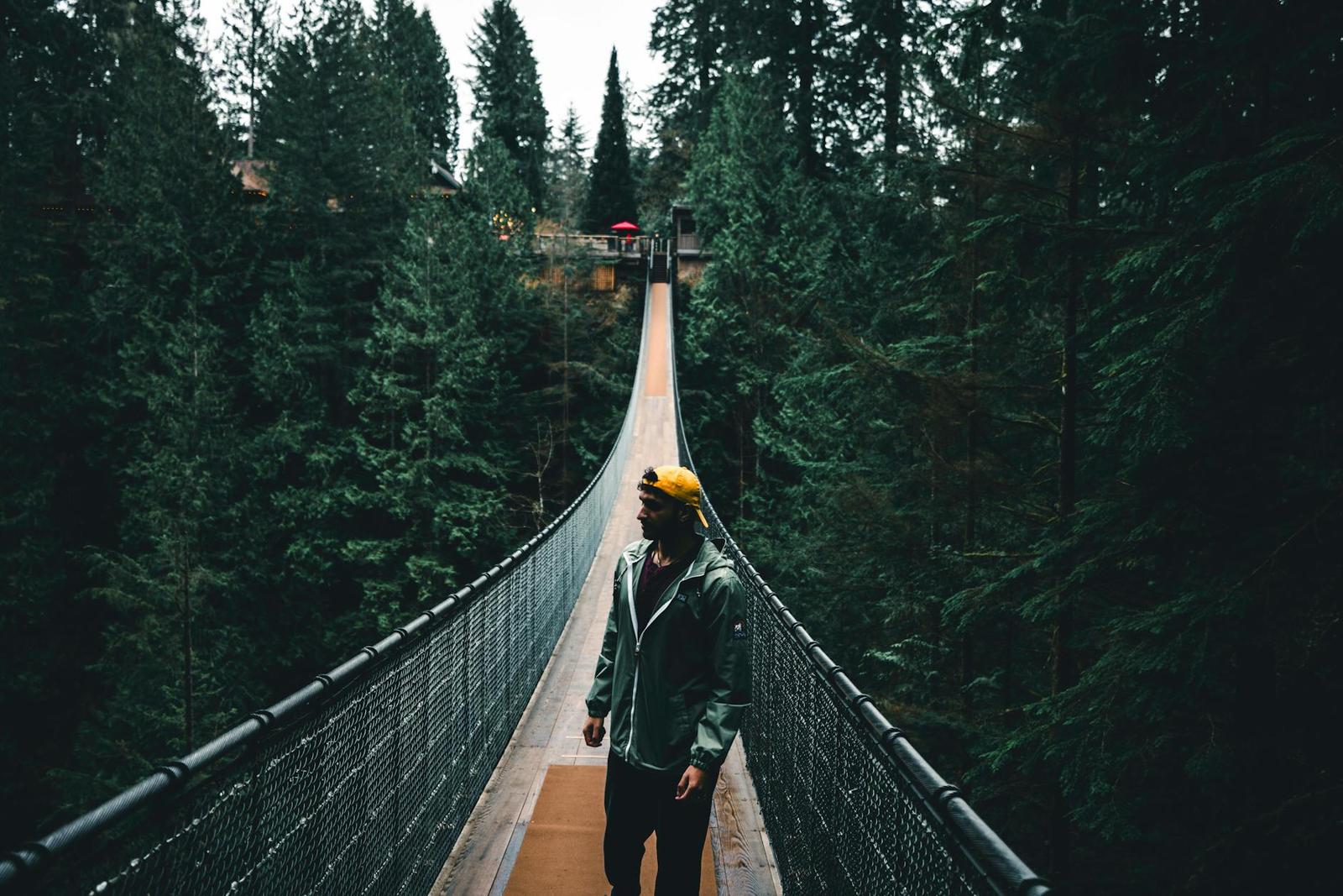 Capilano Suspension Bridge on day 9, Canada