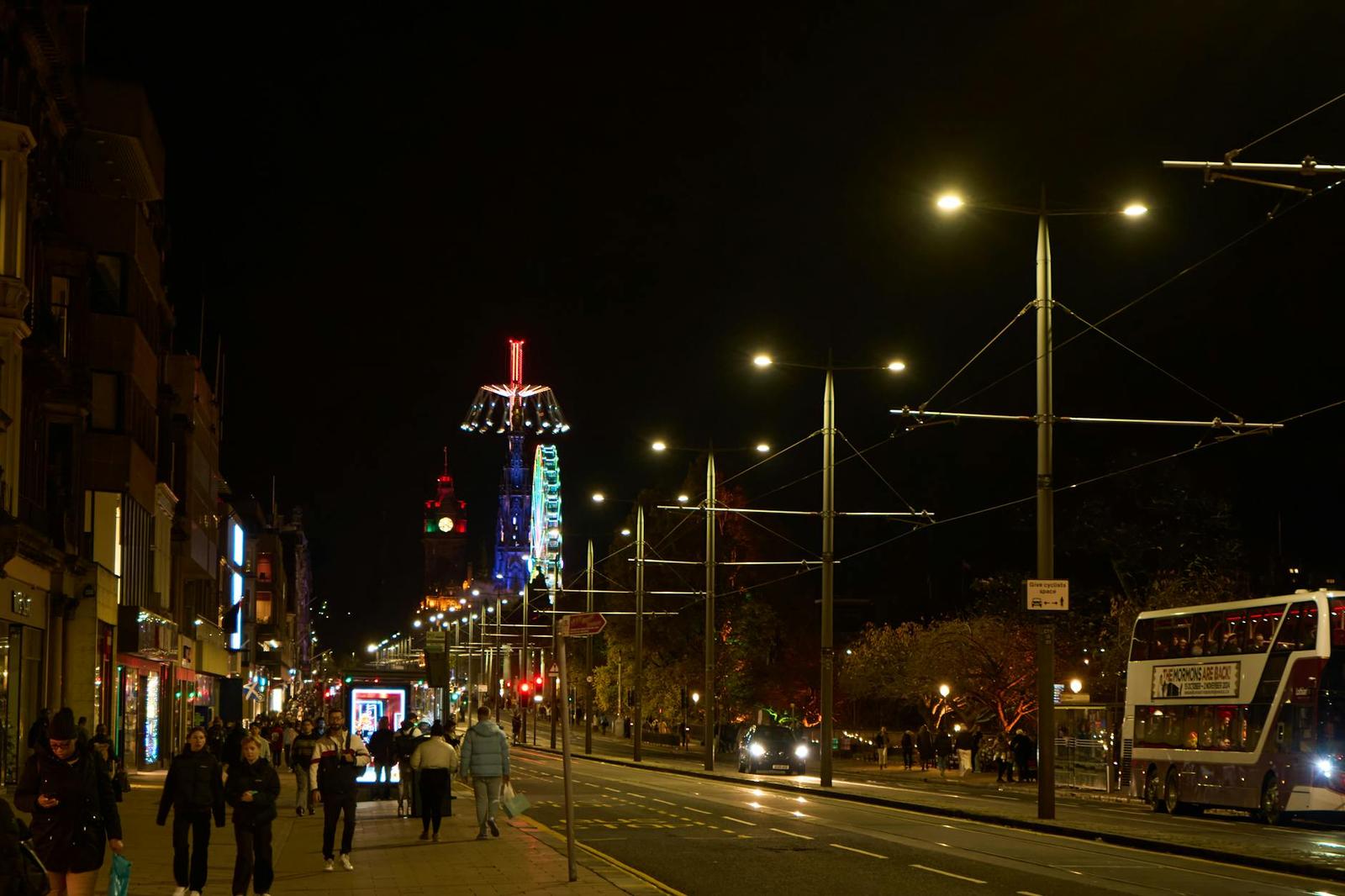 Edinburgh architecture at night