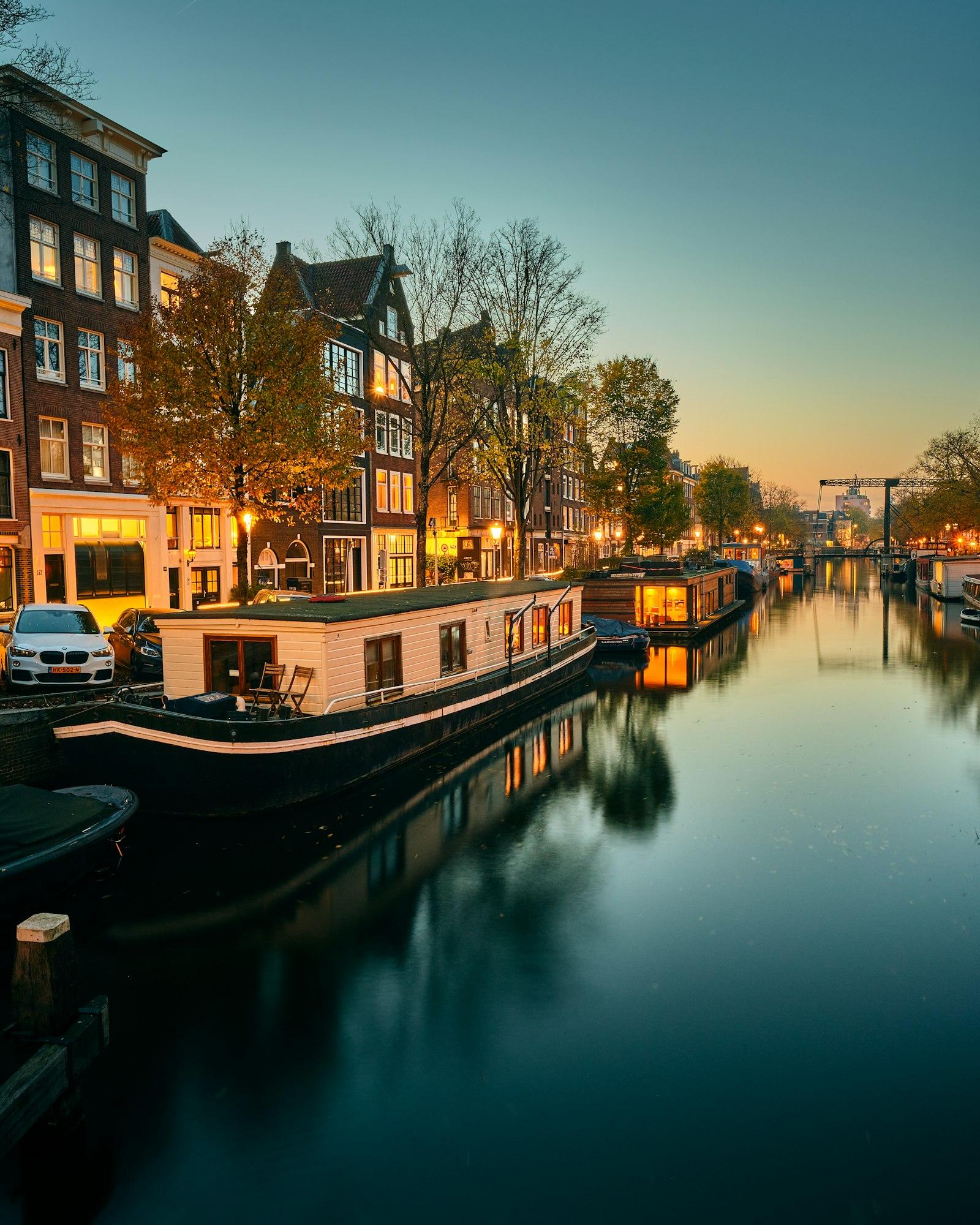 Amsterdam canal at night