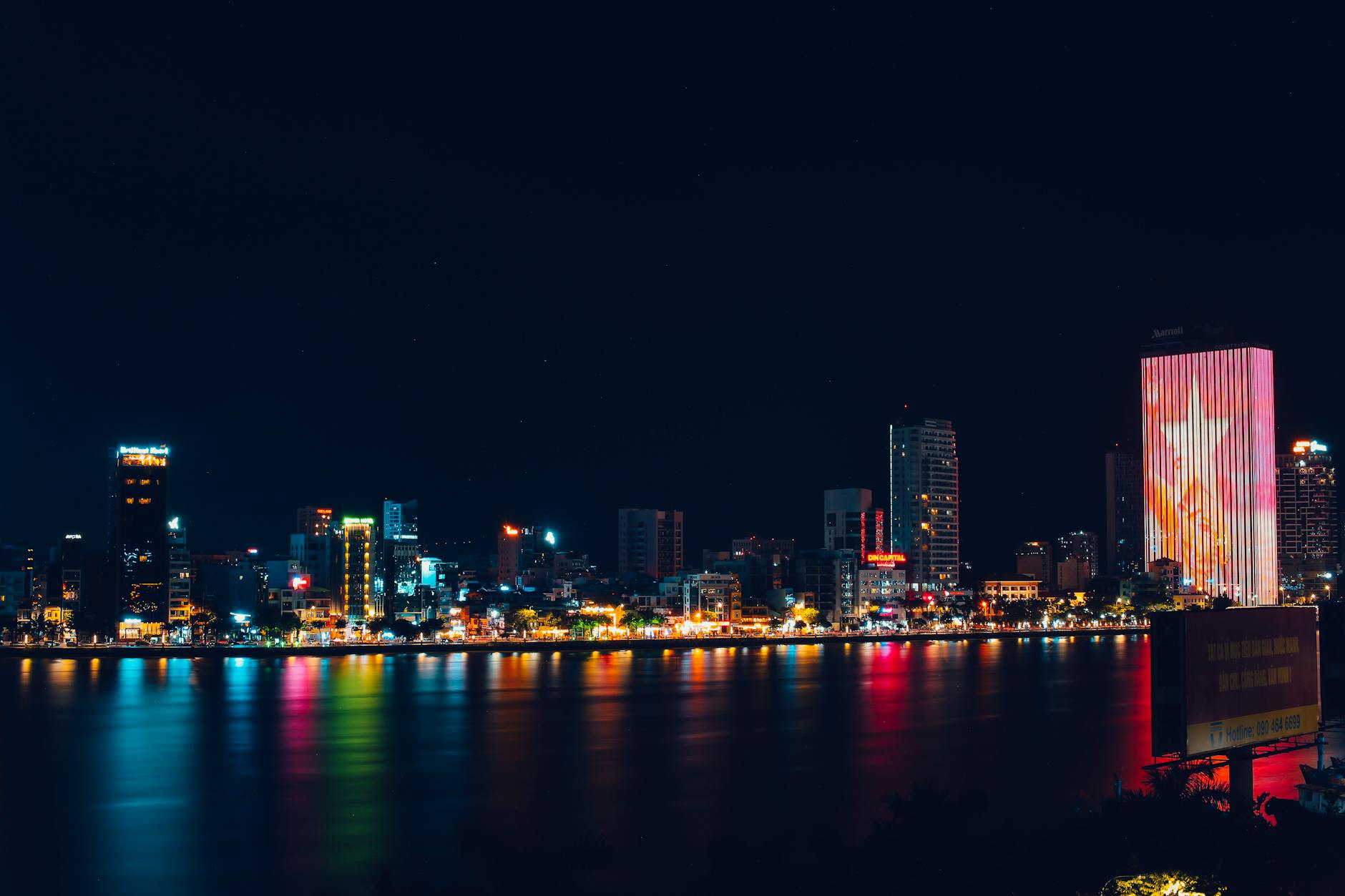 Vietnam architecture at night
