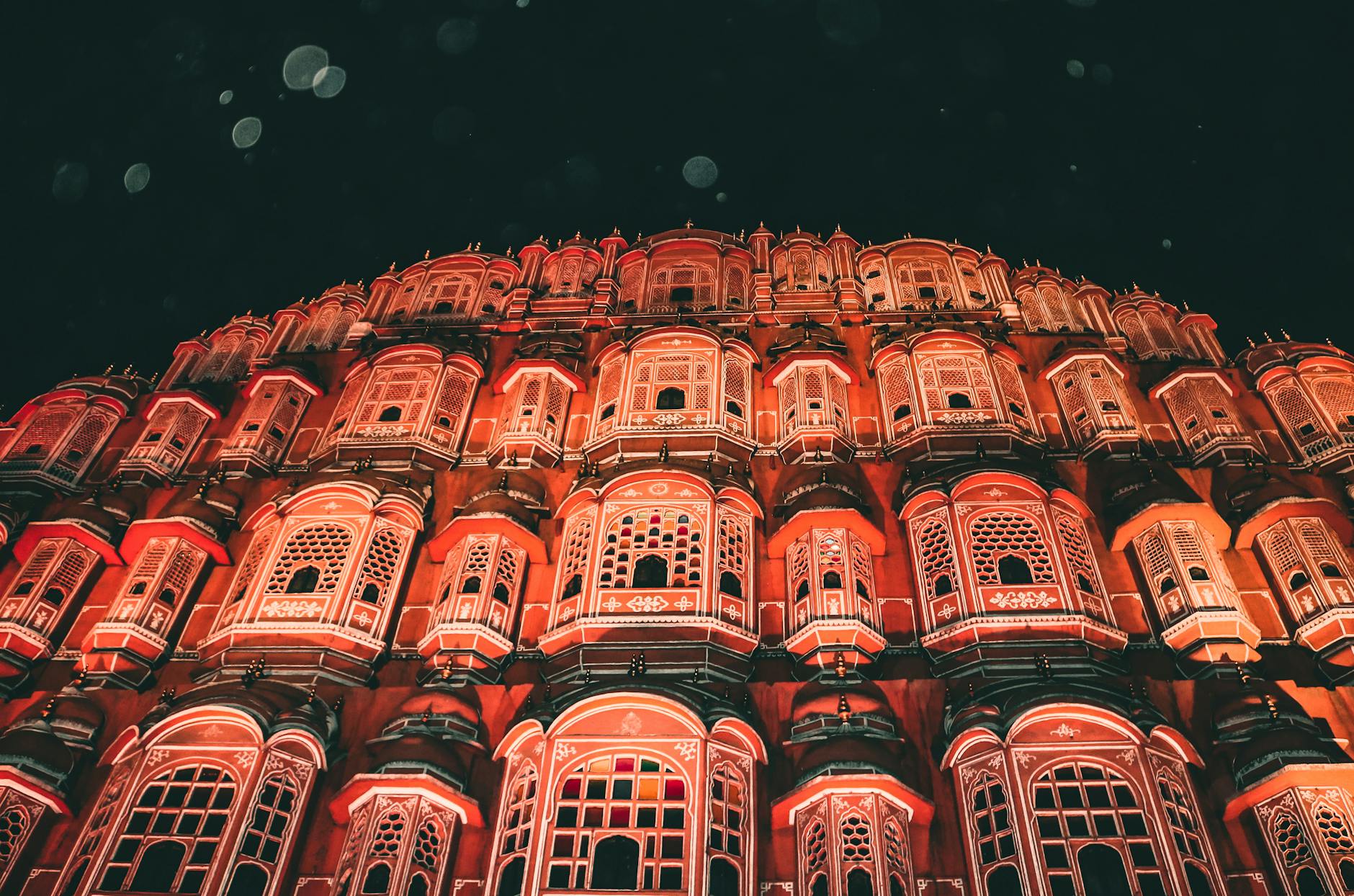 Jaipur architecture at night