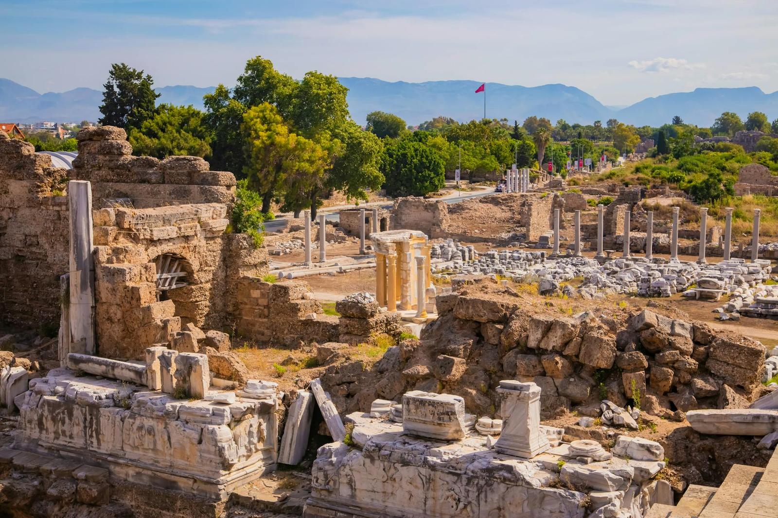 Explore the ancient ruins of Side in Antalya
