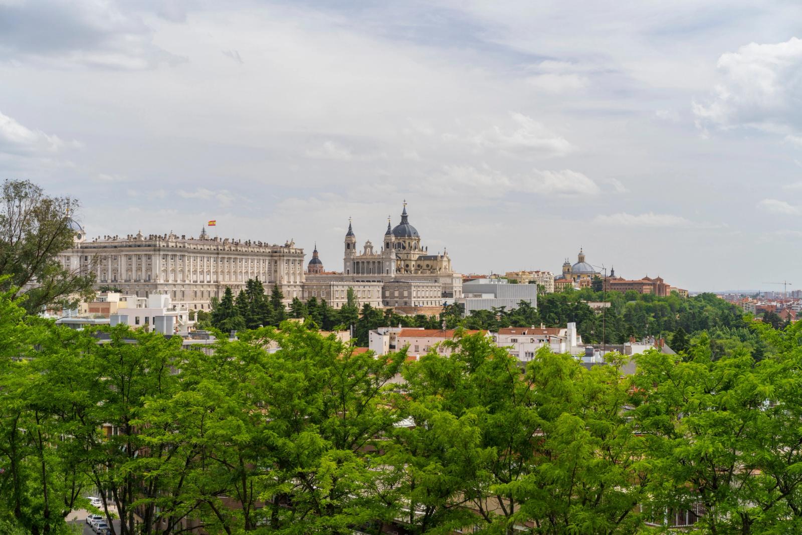 Captivating view of Madrid with the Royal Palace and Cathedral as highlights