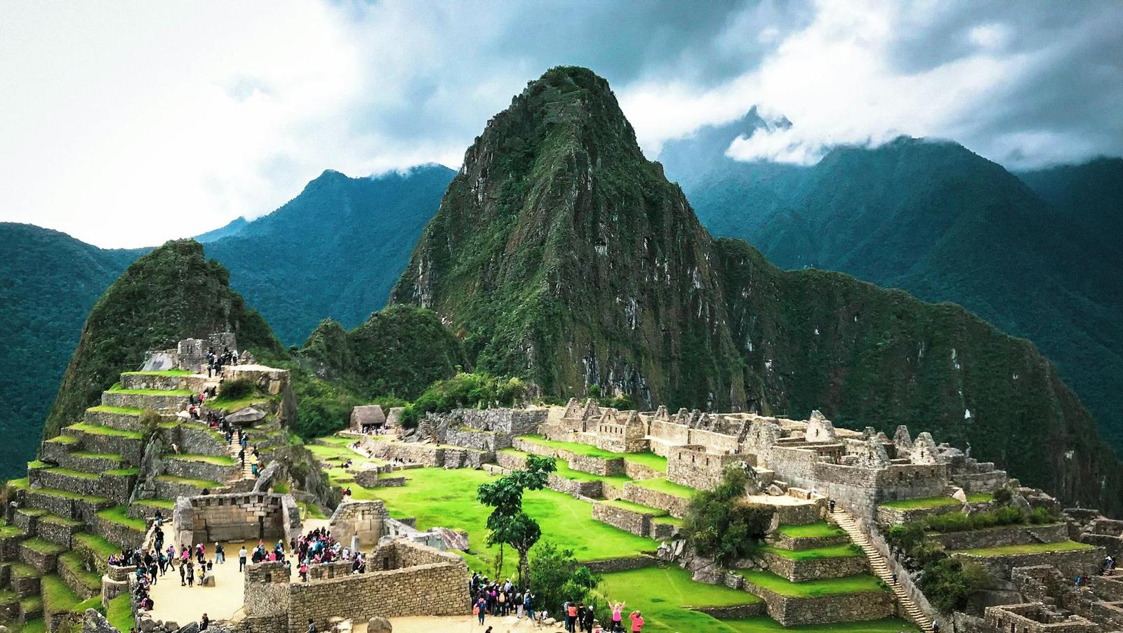 Breathtaking view of the ancient Incan city Machu Picchu in the Peruvian Andes