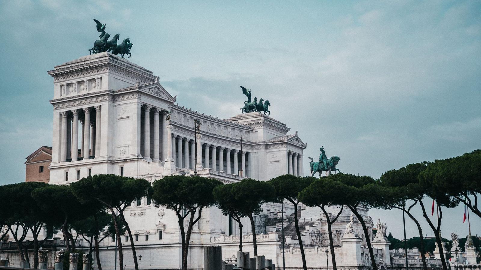 Neoclassical architecture of the Altar of the Fatherland, Rome, Italy