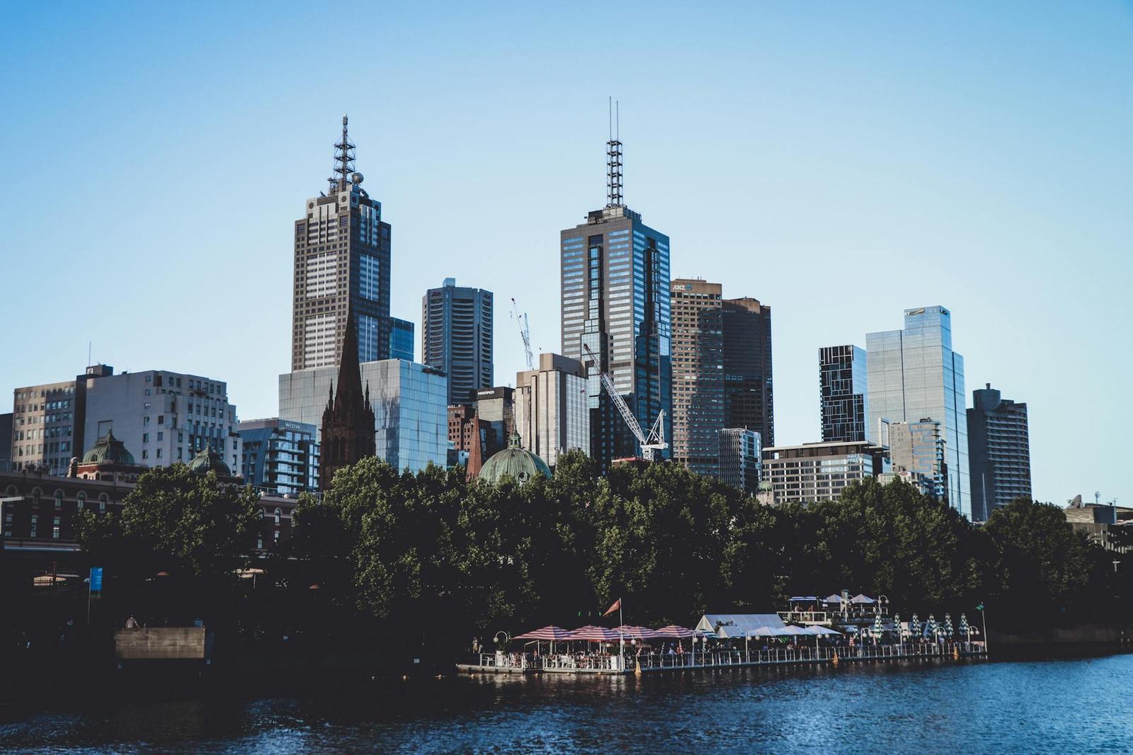 A breathtaking view of Melbourne's skyline over the waterfront
