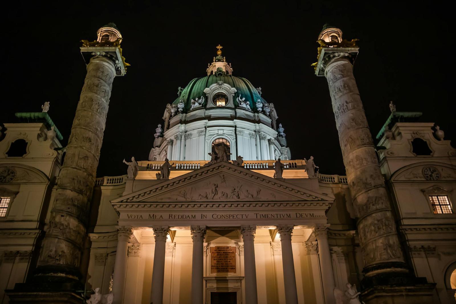 Austria architecture at night