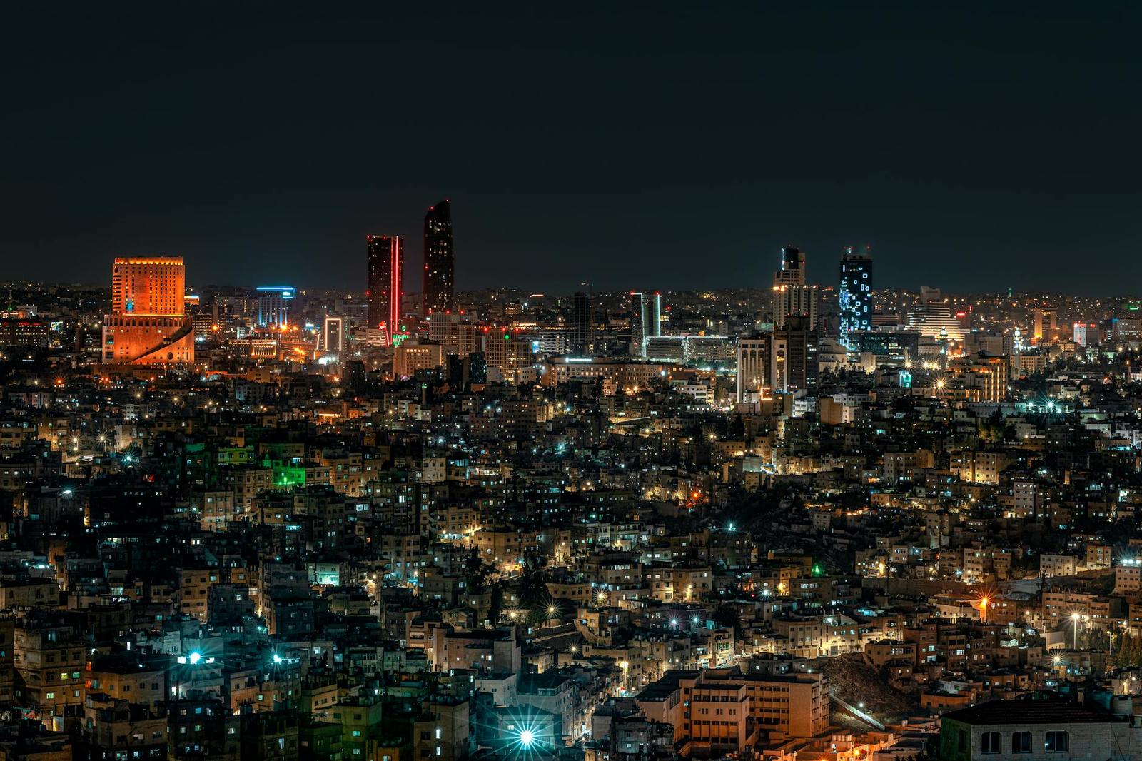 AMMAN architecture at night