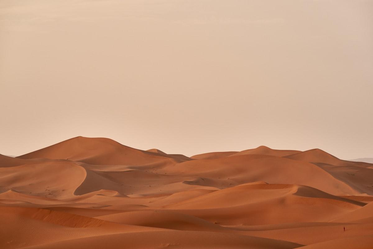 Desert dunes outside Dubai at sunset