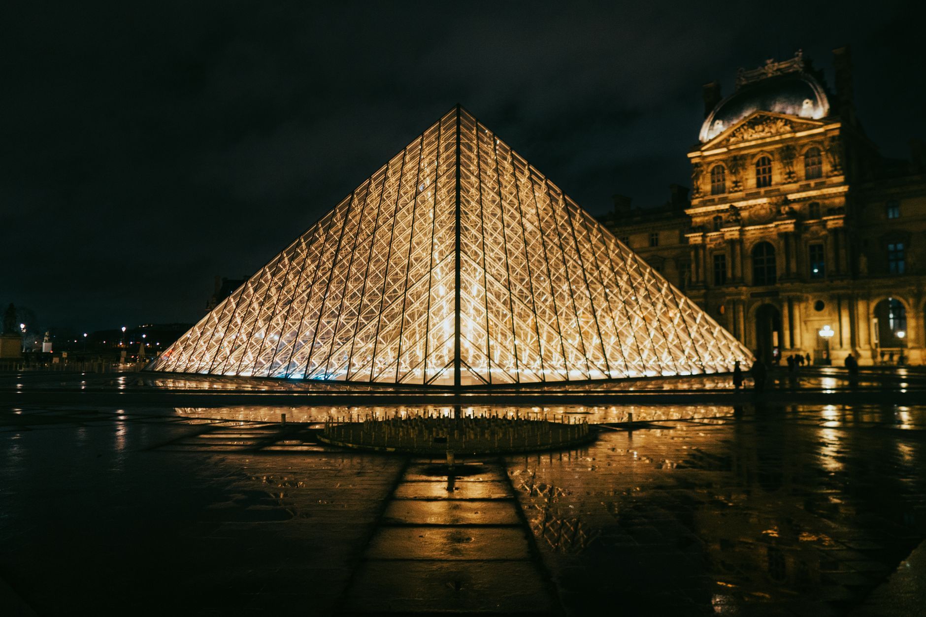 Paris architecture at night