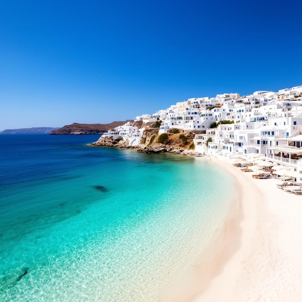 Mediterranean coastal town at dusk