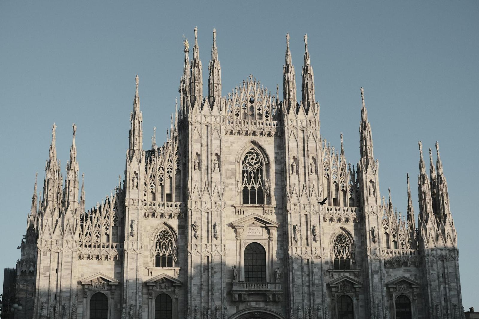 Gothic architecture of the iconic Milan Cathedral, a must-see landmark in Italy