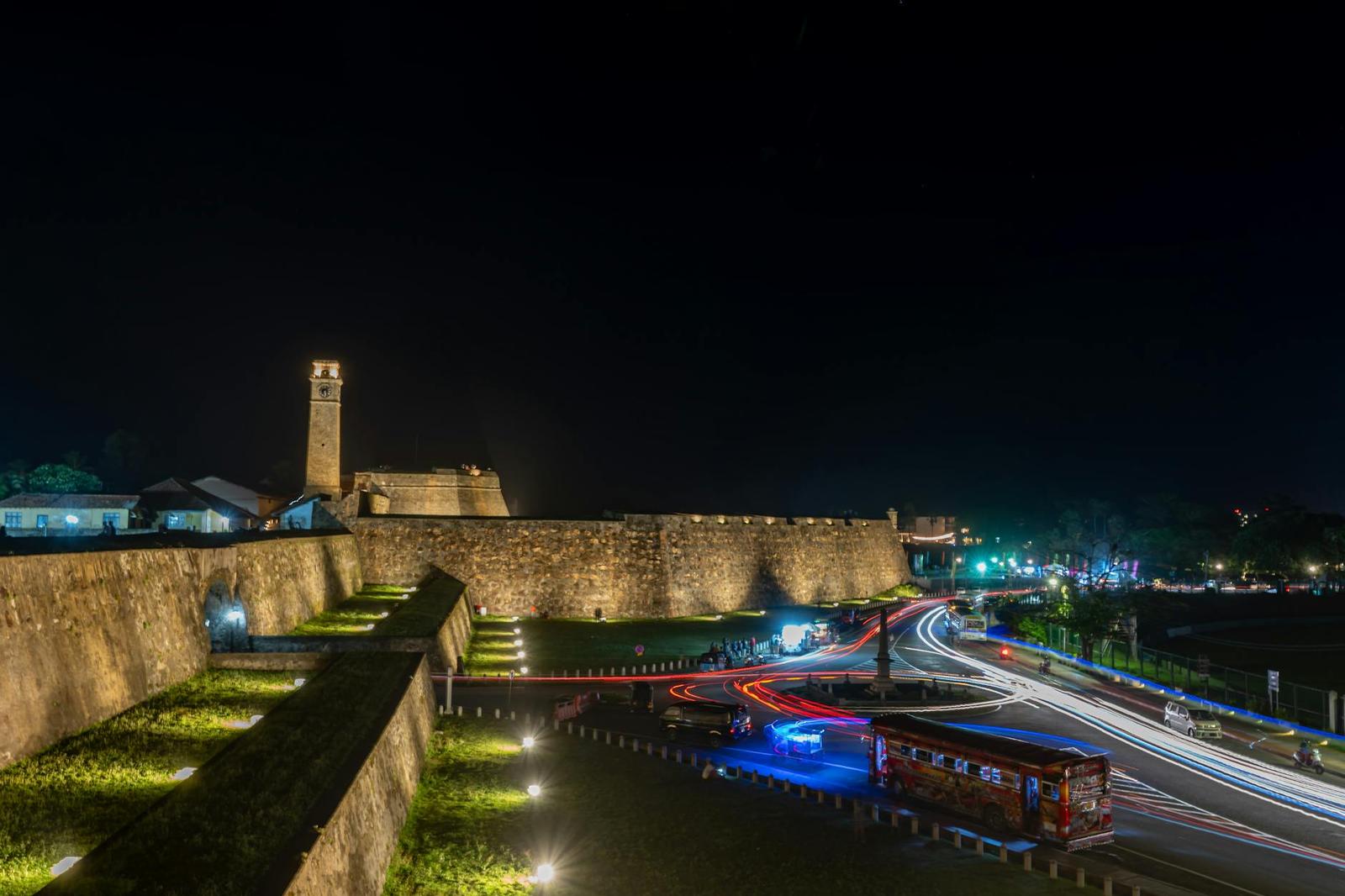 GALLE FORT architecture at night