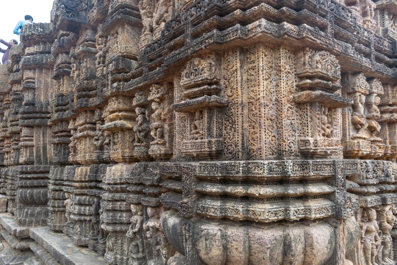 Exquisite stone carvings on the historic Konark Sun Temple, Odisha, India