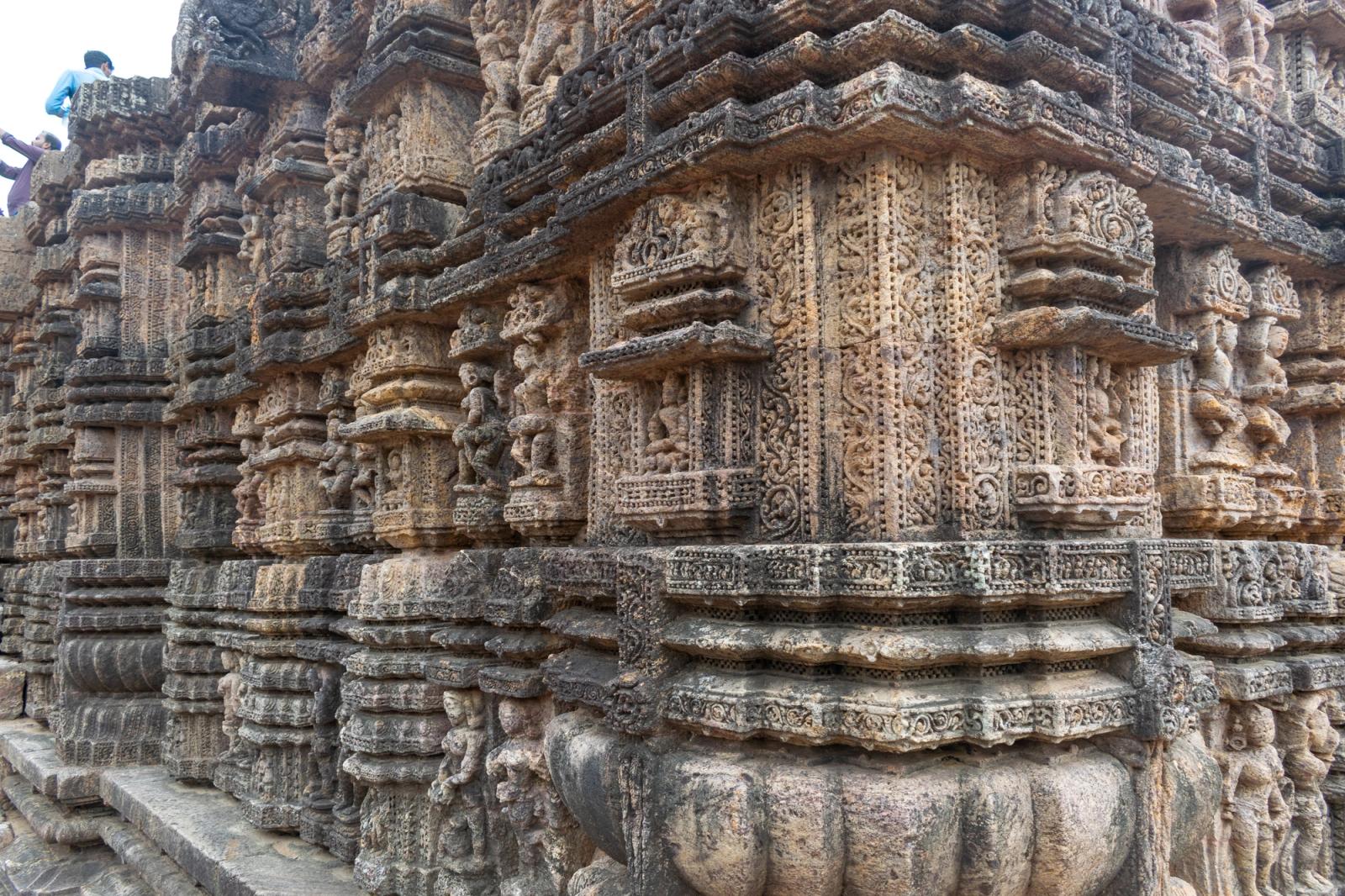 Exquisite stone carvings on the historic Konark Sun Temple, Odisha, India