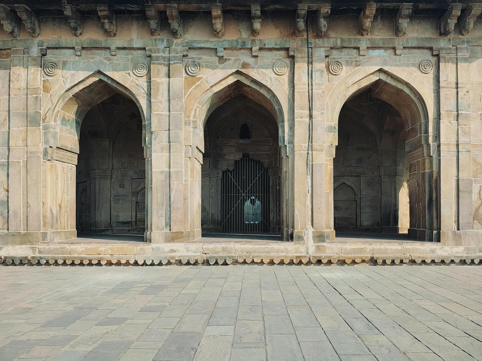 Mandu architecture at night