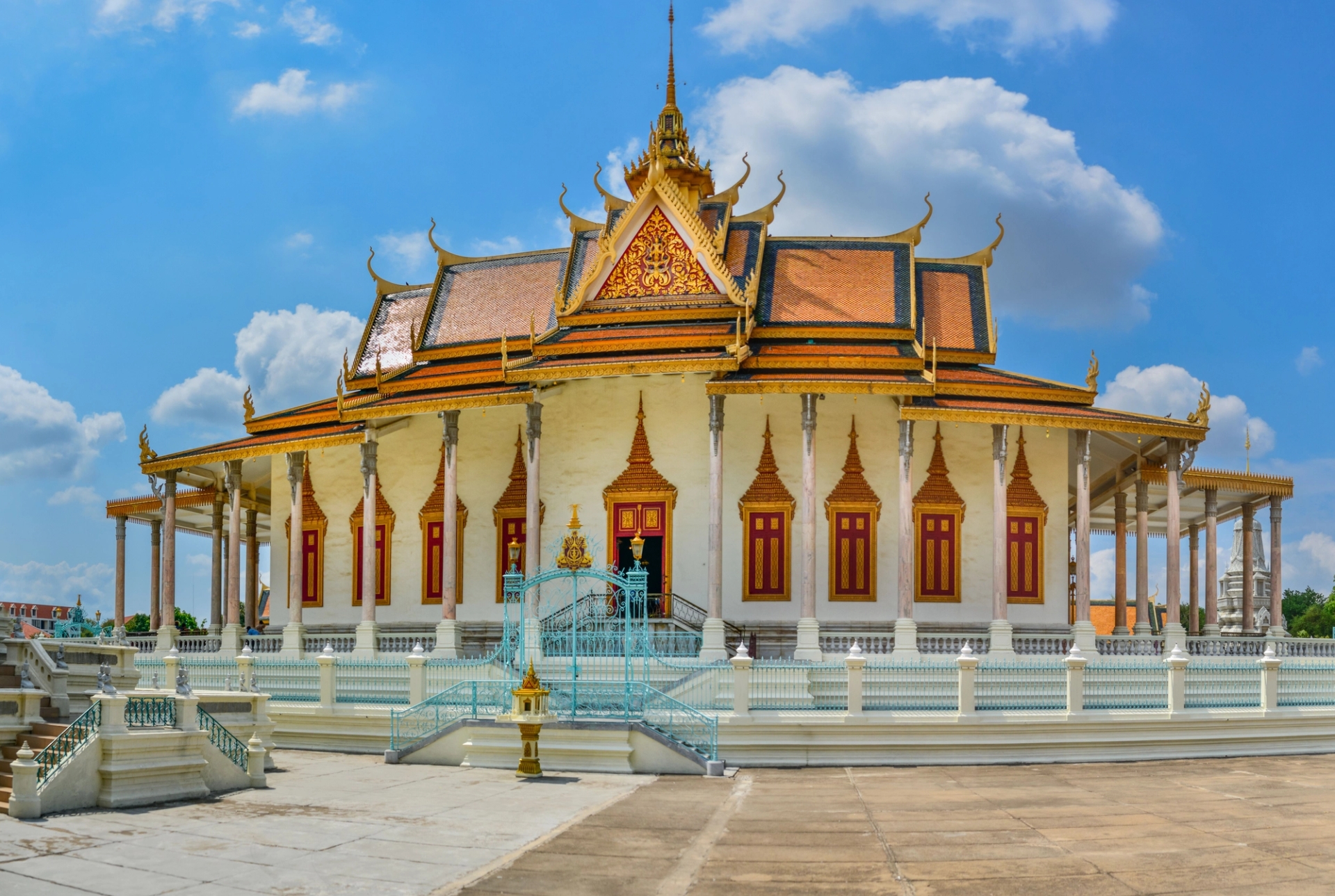 Explore the stunning Silver Pagoda with its intricate architecture in Phnom Penh, Cambodia