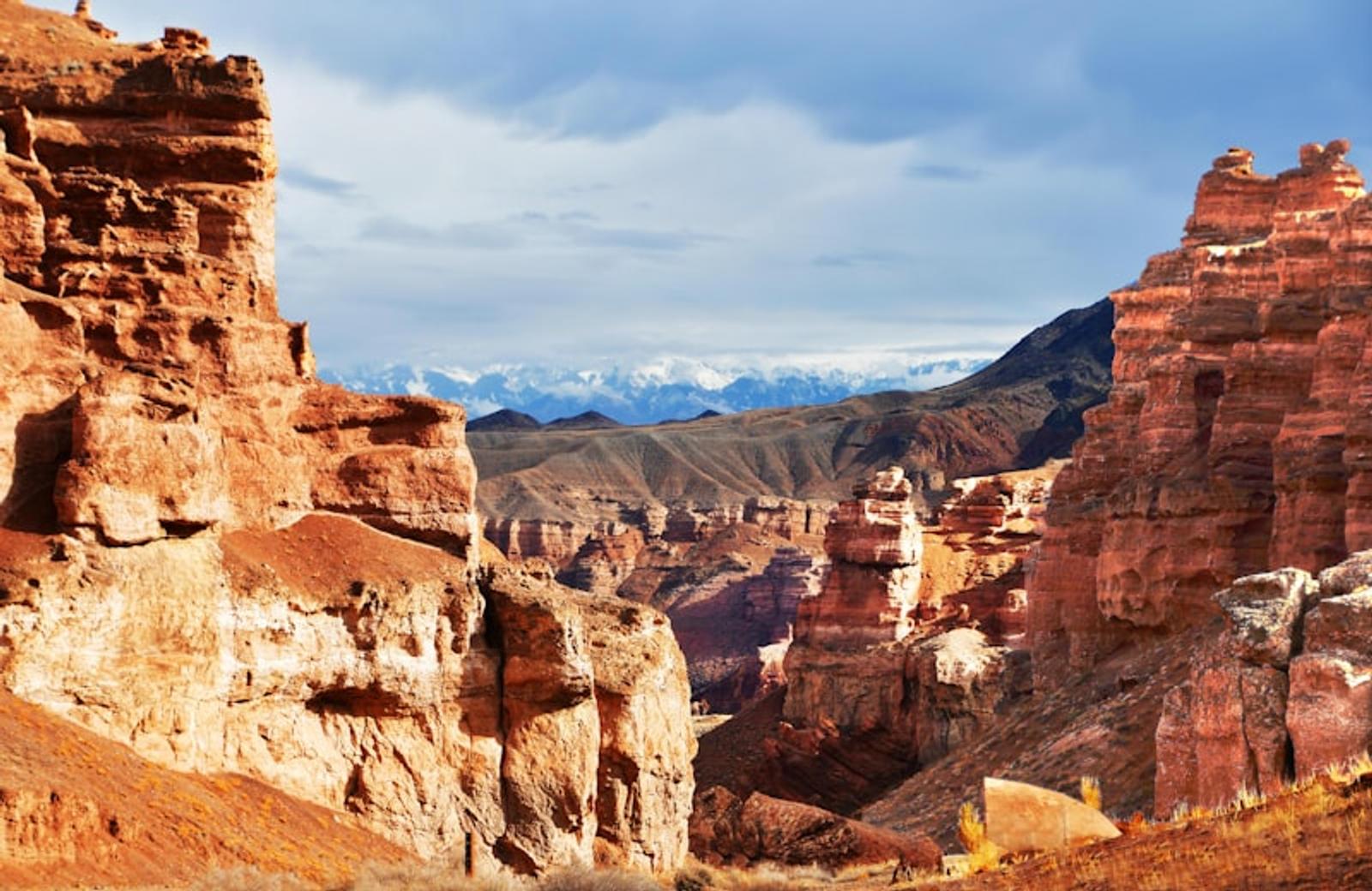 Charyn Canyon red rock walls, Kazakhstan
