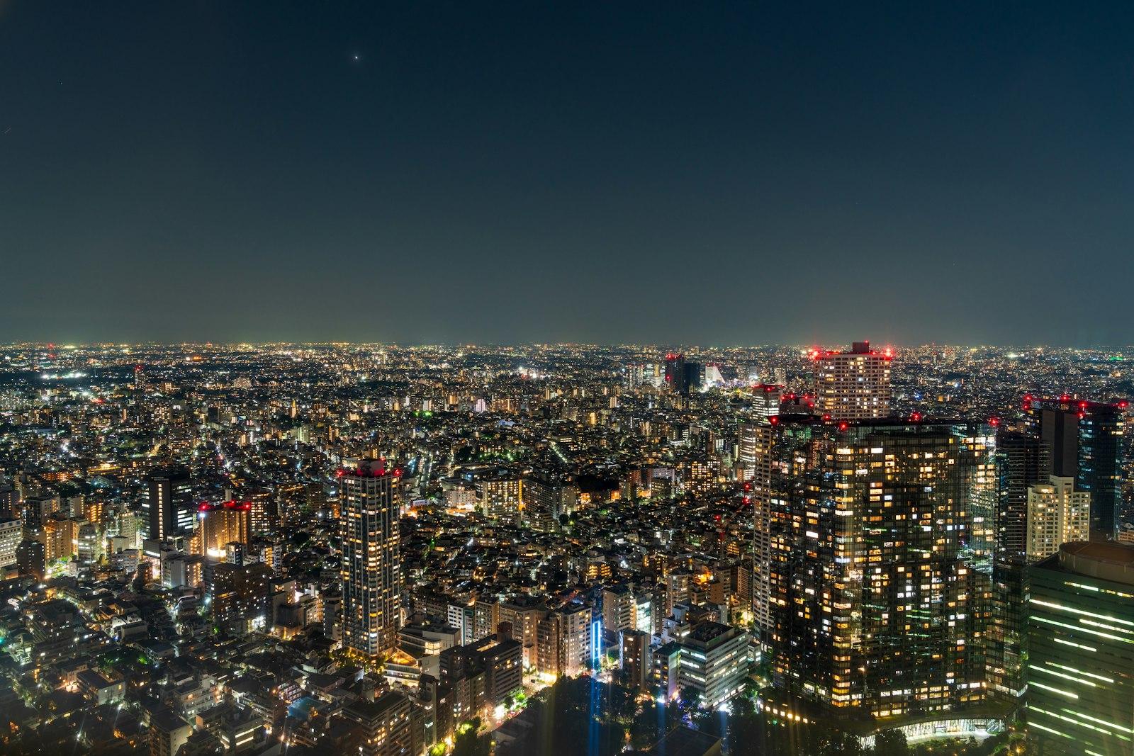 Tokyo city lights at night from a high floor