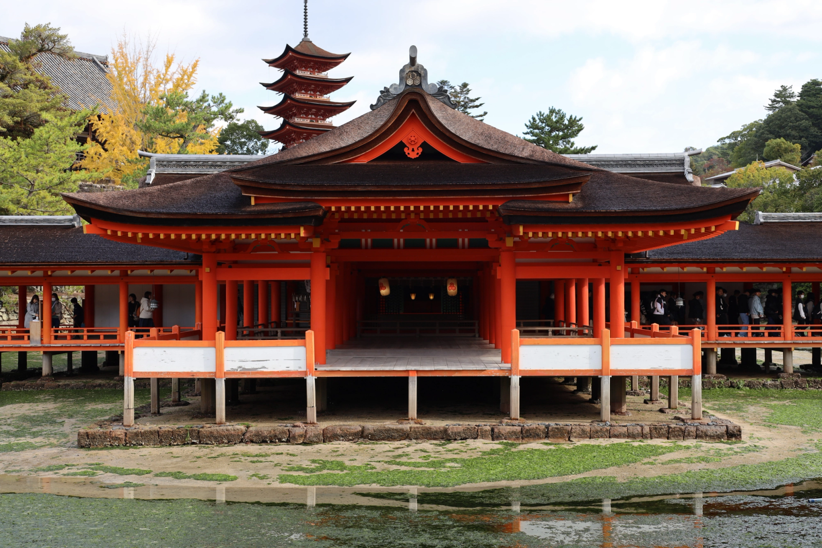 A breathtaking view of the Itsukushima Shrine, a UNESCO World Heritage Site in Hiroshima, Japan
