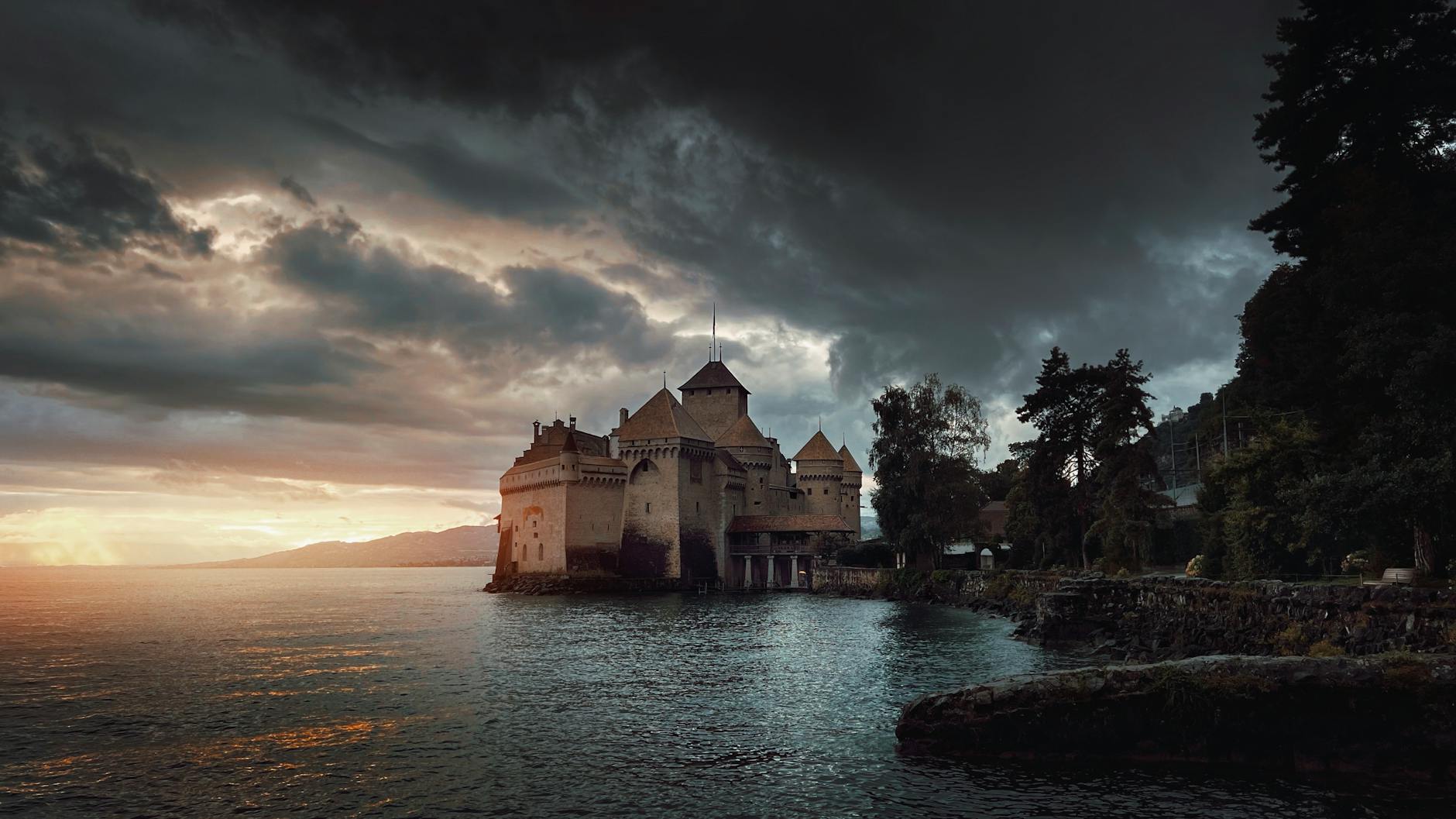 France + Switzerland + Italy at golden hour