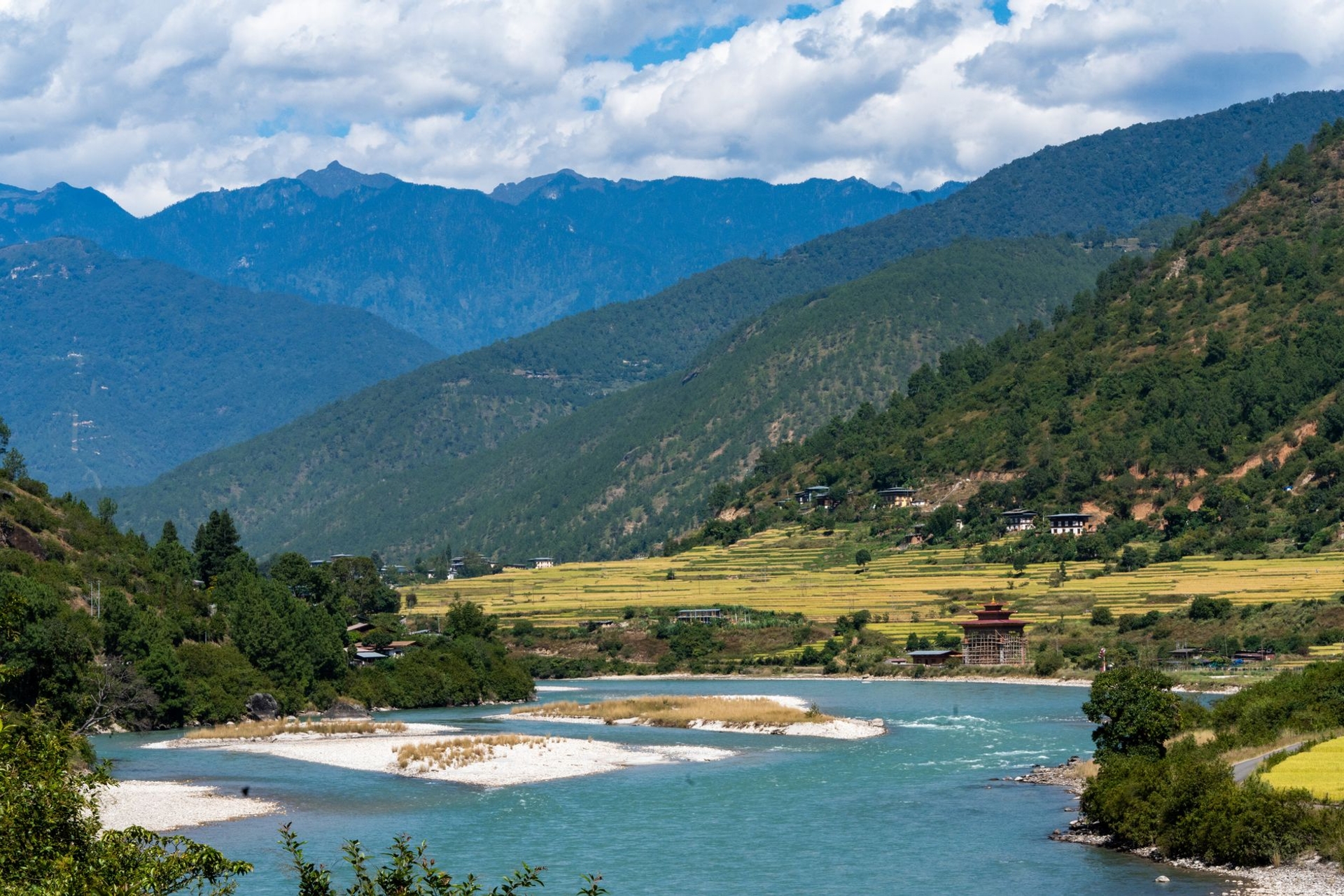 Punakha architecture at night