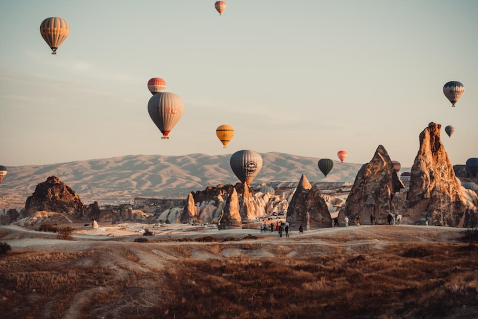 Cappadocia balloons at dawn