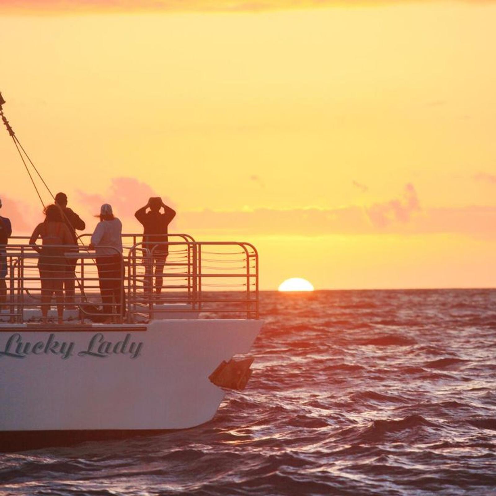 Sunset catamaran send-off