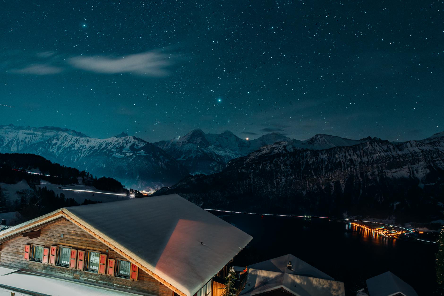 Interlaken architecture at night