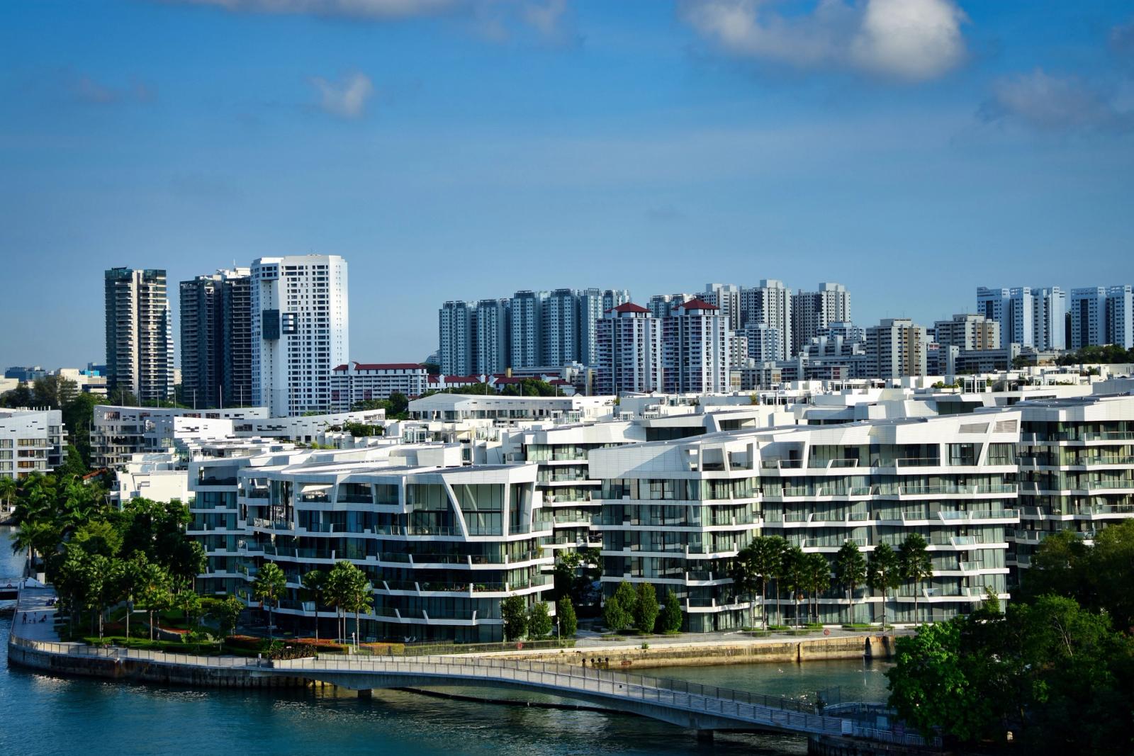 A stunning view of modern residential and high-rise buildings in Singapore
