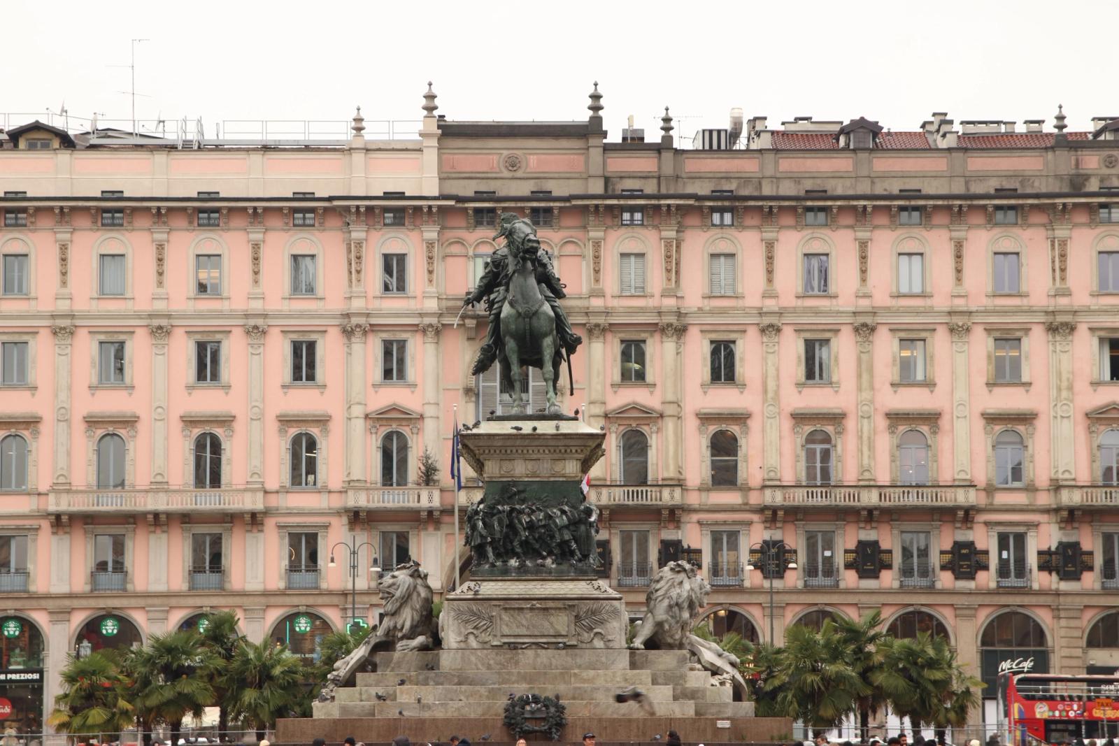 Statue of King Victor Emmanuel II in Piazza del Duomo, Milan, Italy