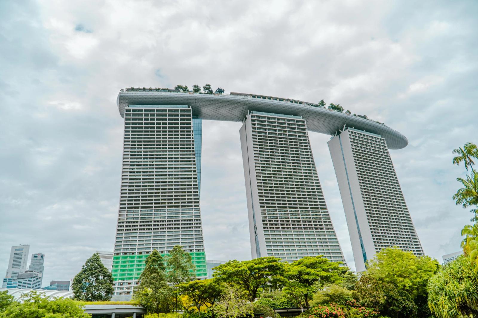 Stunning view of Marina Bay Sands in Singapore, showcasing modern architecture against the sky