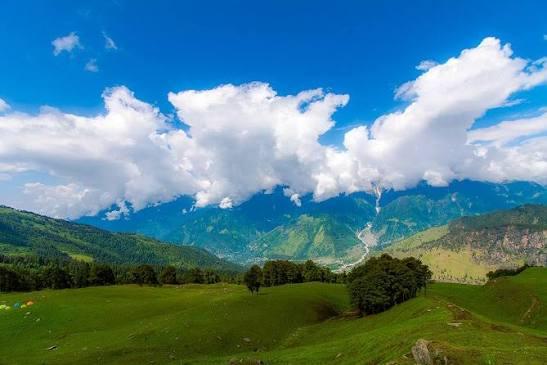 Alpine trek to a high meadow