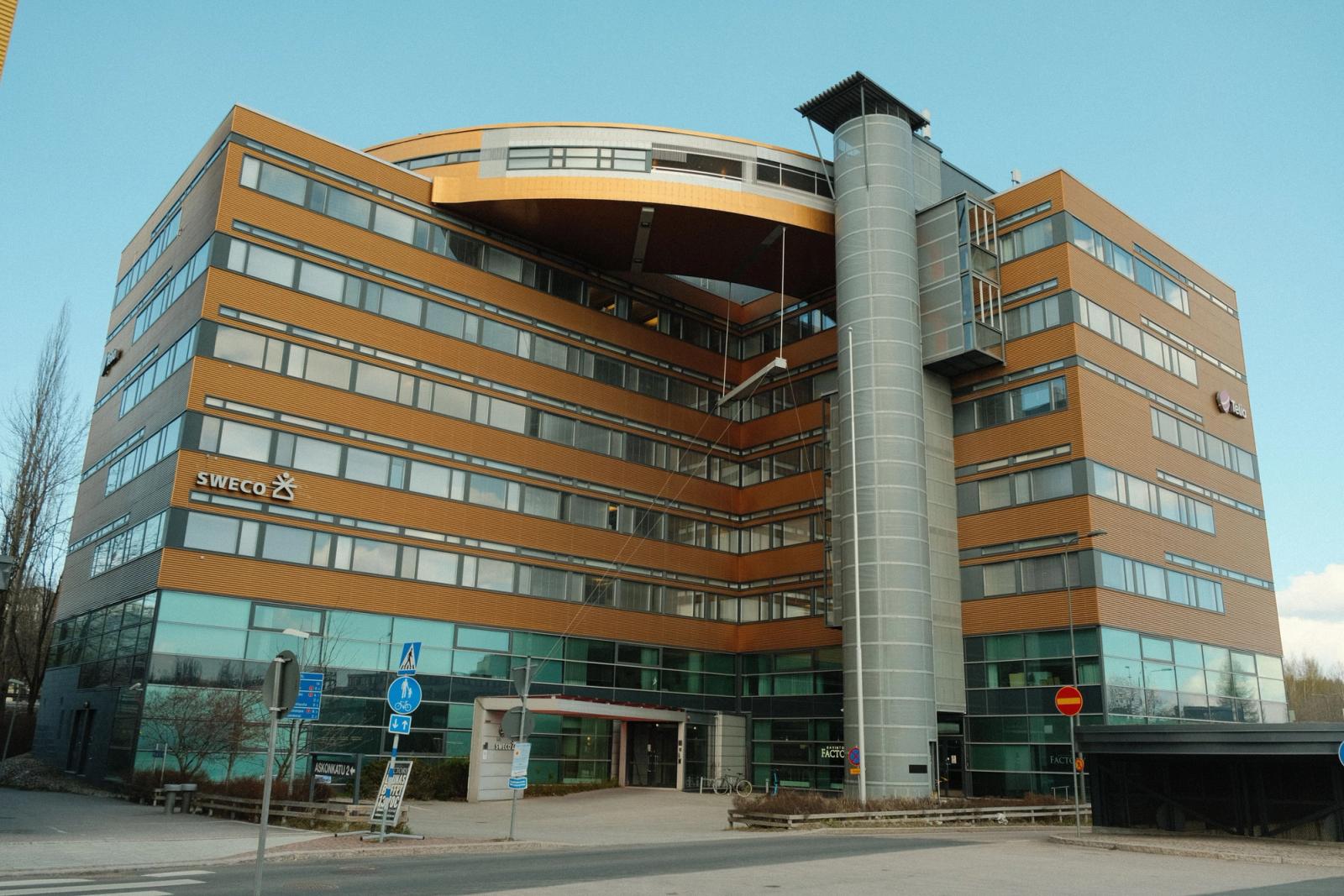 Modern architecture of an office building in Lahti, Finland