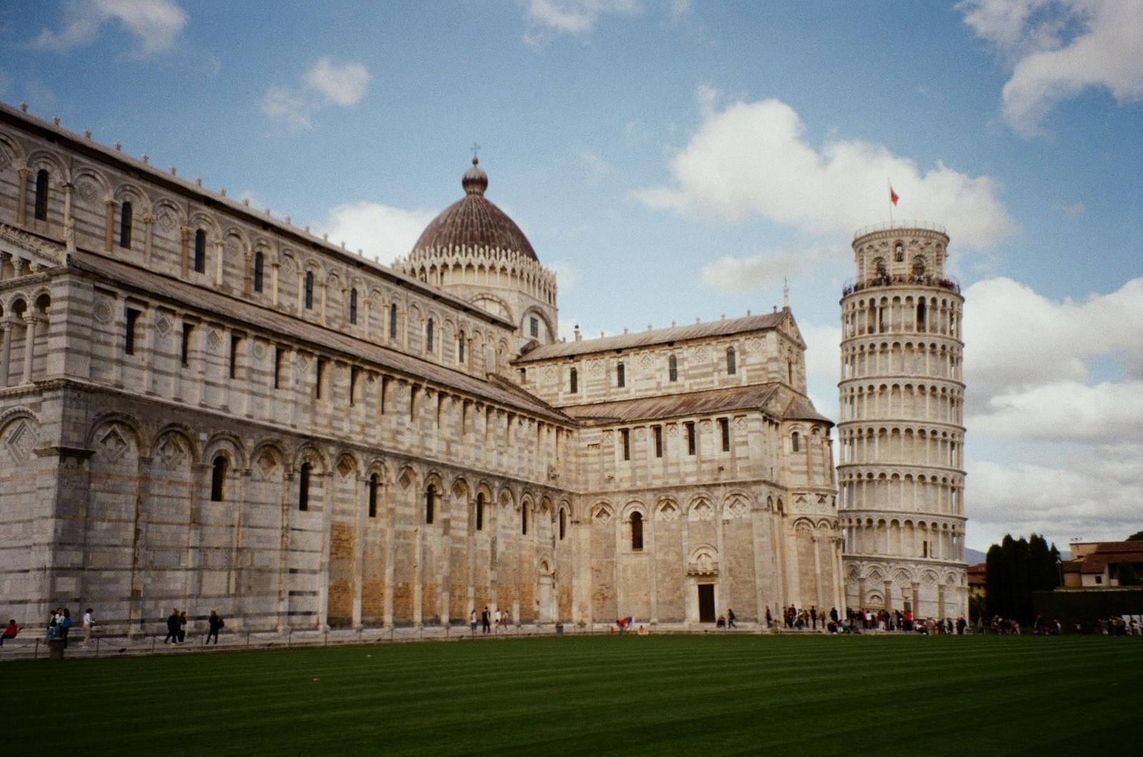 Leaning Tower Of Pisa & Cathedral on day 10, Switzerland + Italy