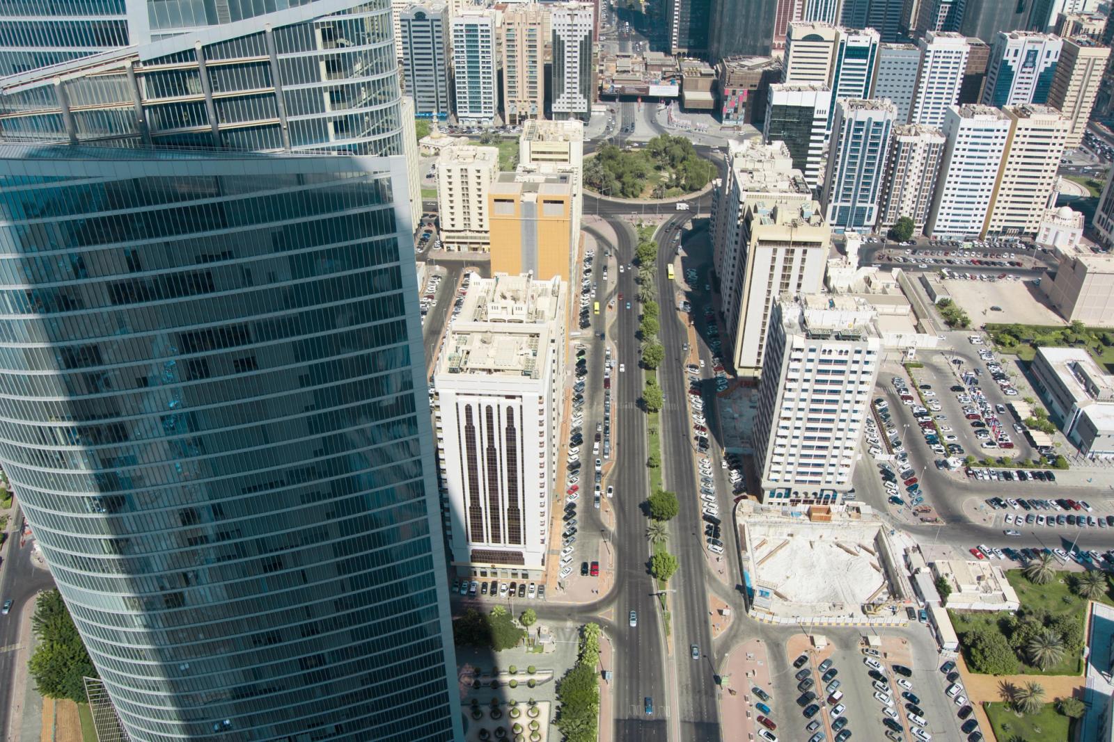 Stunning aerial cityscape capturing the architecture and skyline of Abu Dhabi