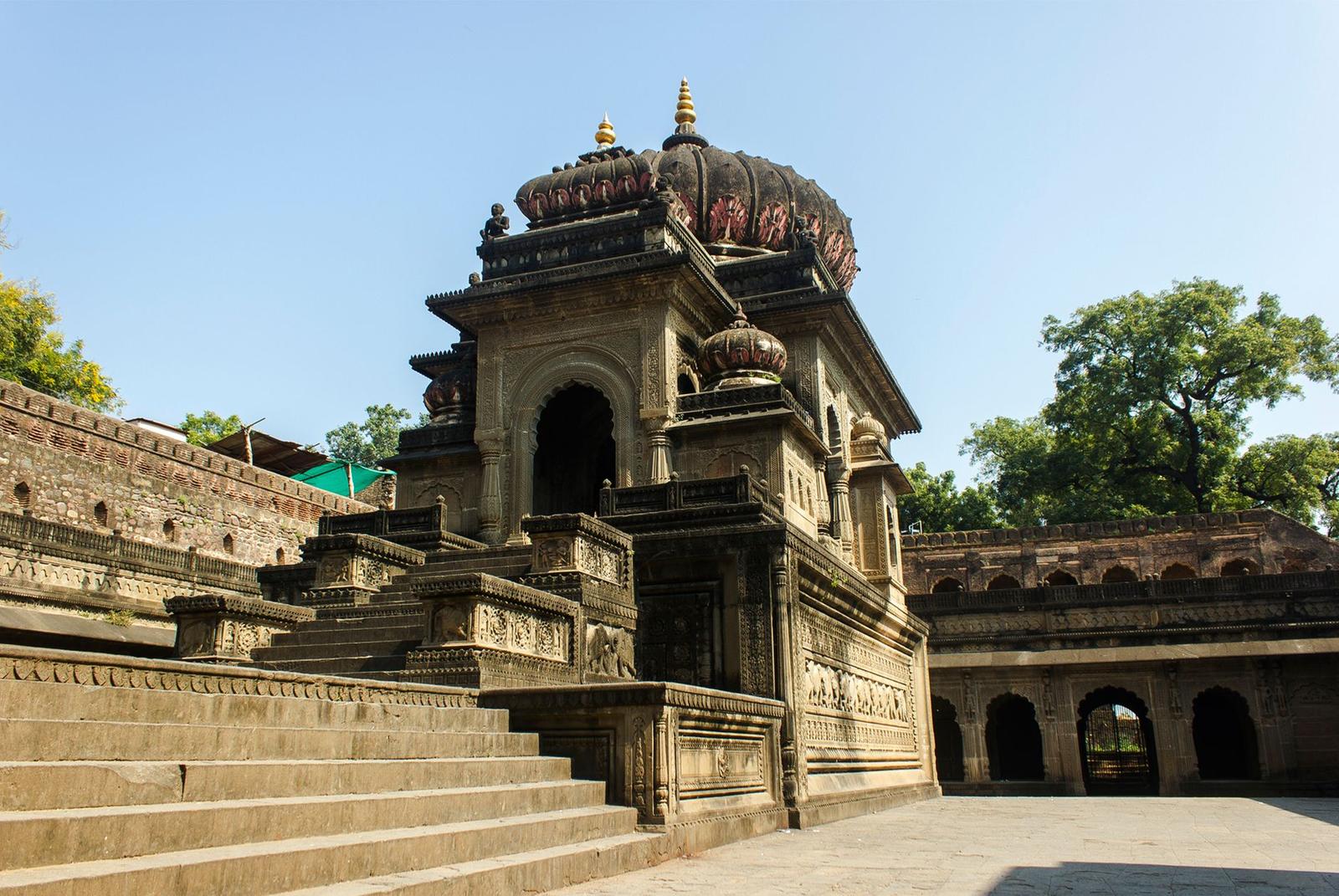 Explore the ancient architectural beauty of a temple in Maheshwar, MP, India
